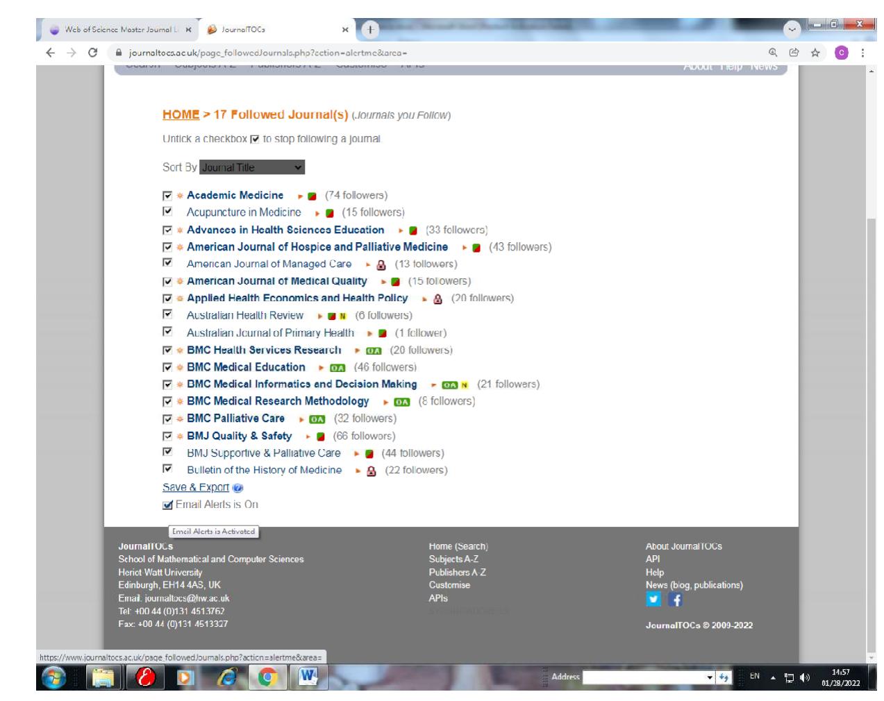 (PDF) Automated E-Journal Table of Contents Alert Service in Health ...