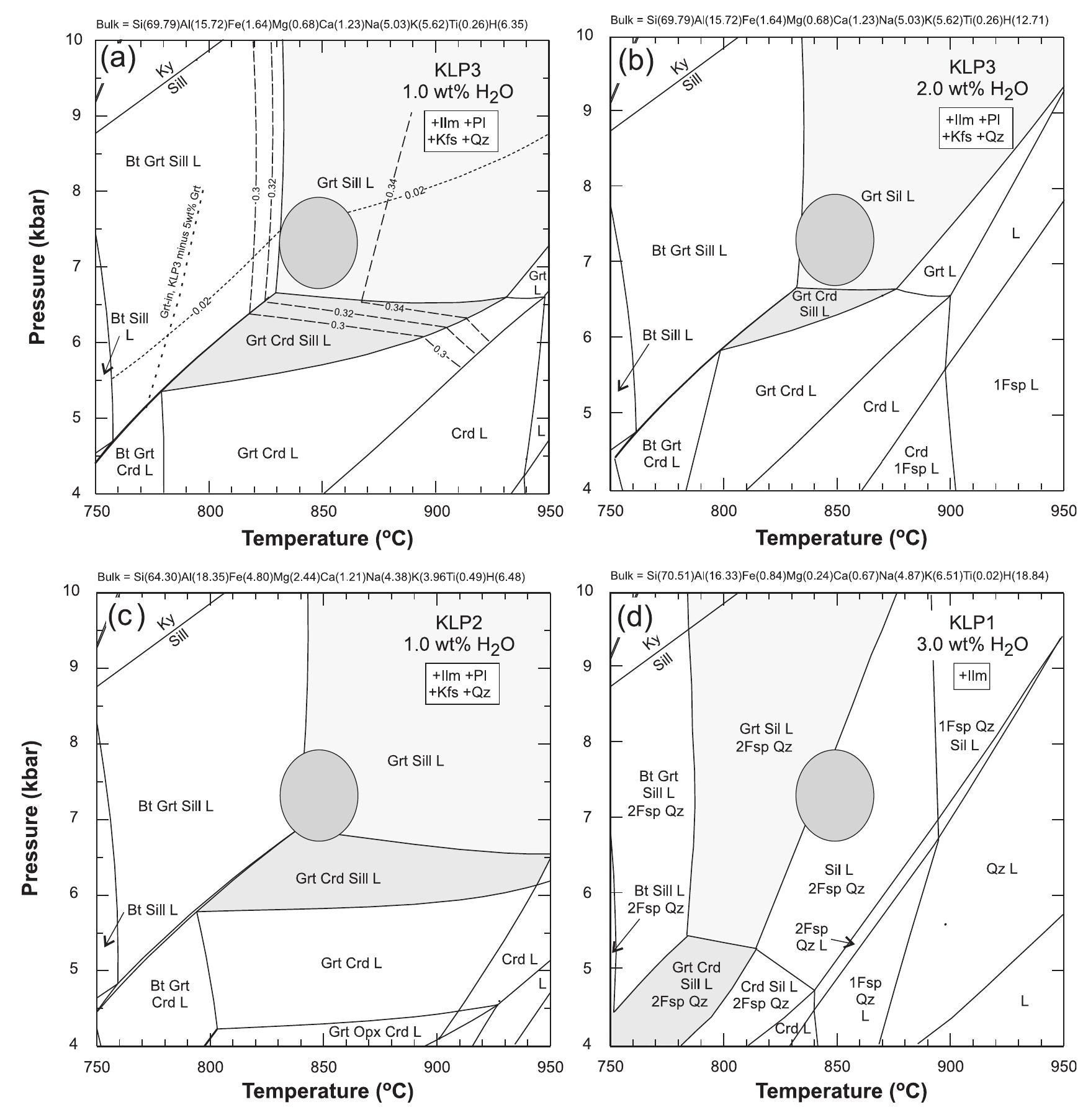 Calculated pressure-temperature phase diagrams