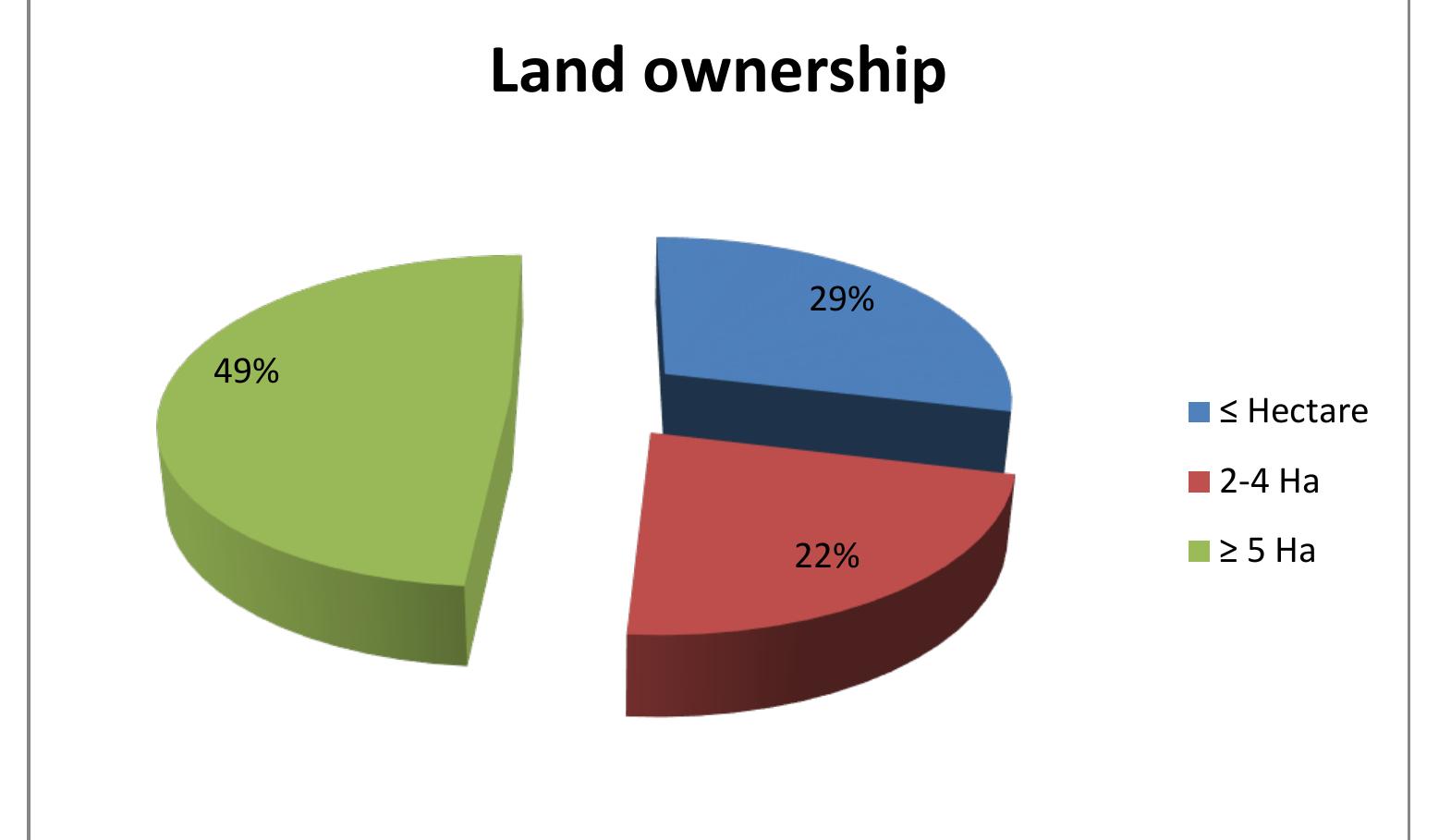 Figure 1: Land access and distribution  Findings from Ndabakazi show that every household has at least access to land both for arable crop production and shared grazing land. These findings are in line with those reported by Perret et al (2000) on a provincial level. She claimed that 85% of rural households in the Eastern Cape have access to arable land, while 75% have access to shared grazing land. All the surveyed households in Ndabakazi have at least access to land as shown in Figure 1. 