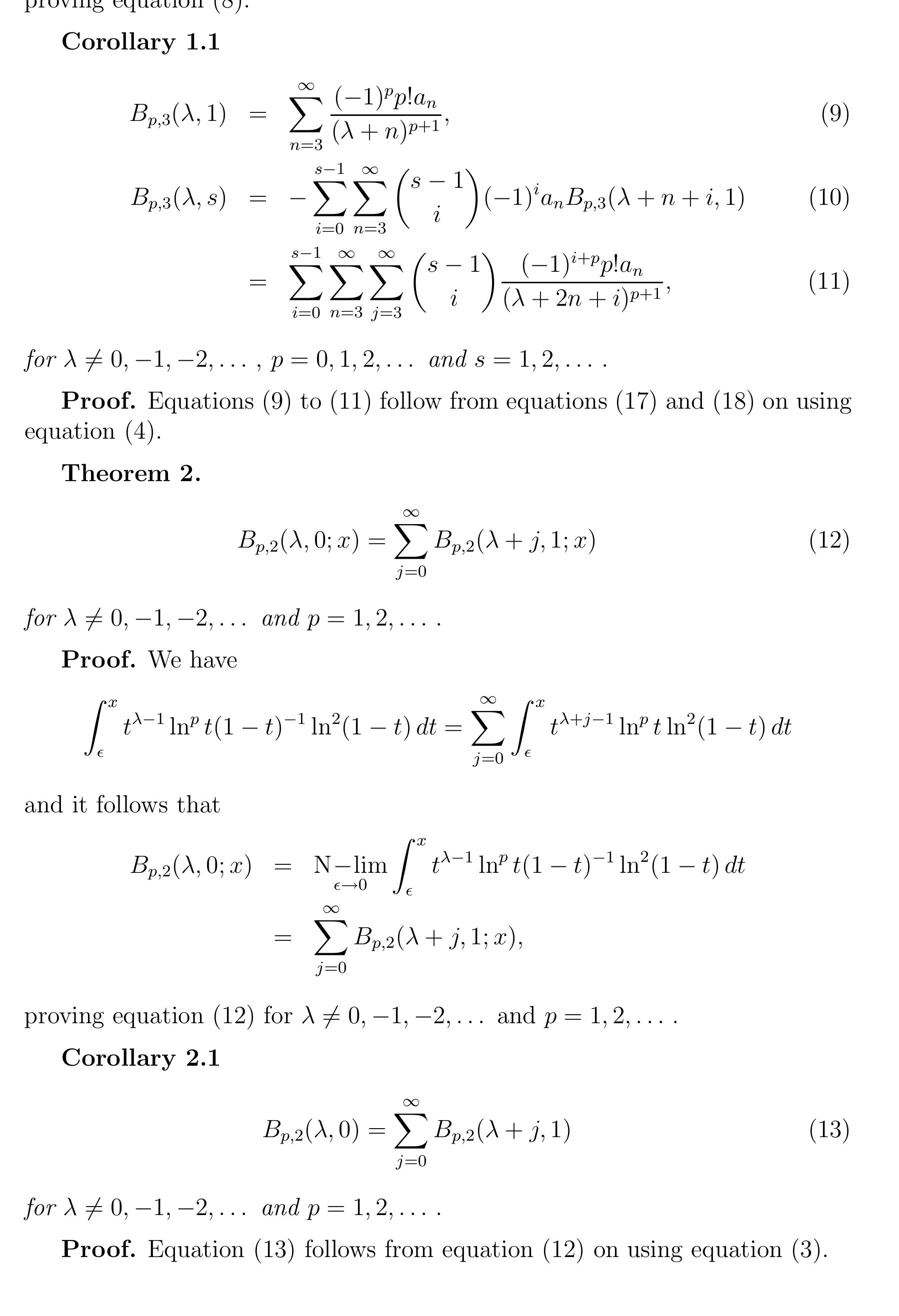 Figure 1 - Some results on the beta function and the