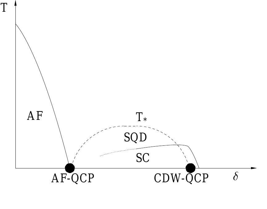 Schematic phase diagram for the high temperature