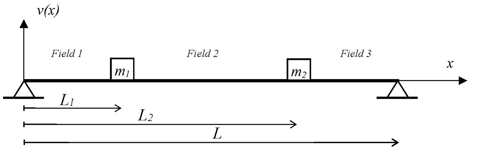 Integration field of the simply supported beam. in each