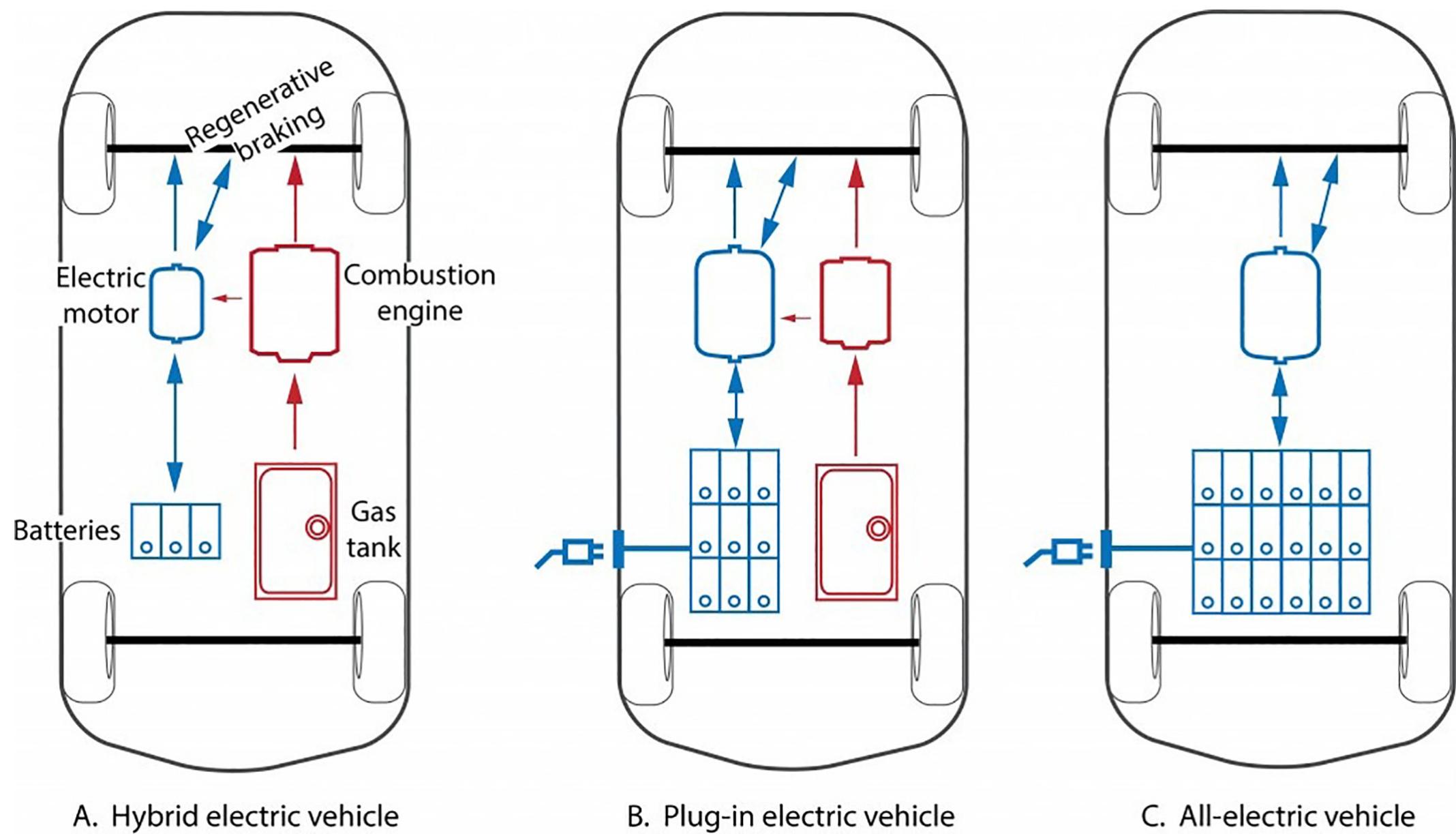 Types of electric vehicle.