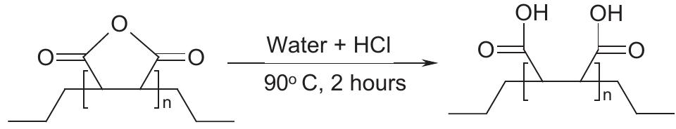 Simplified reaction schematic showing the hydrolysis of