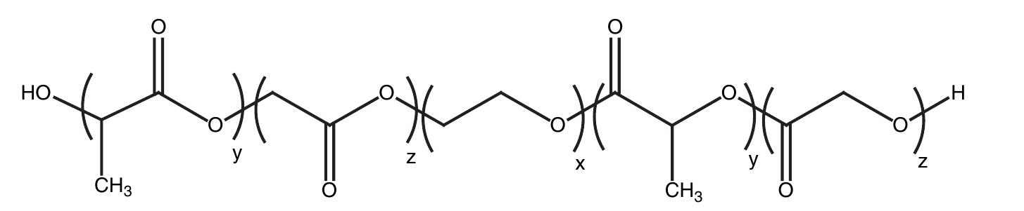 Structure of a) poly[(ricinoleic acid)-co-(lactic acid) ]°7!