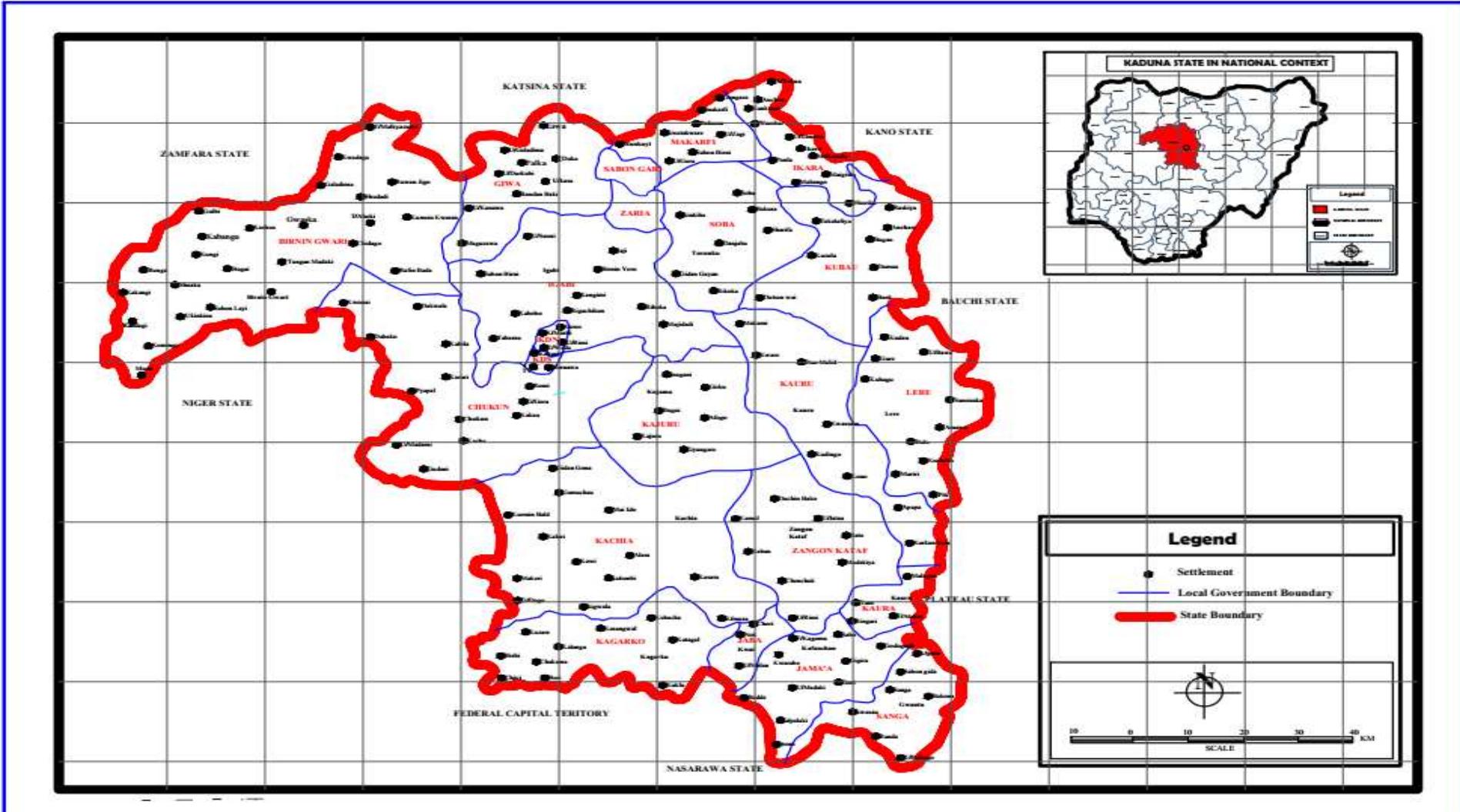 L Map Of Kaduna State Showing Local Governments Source L Map Of Kaduna State Showing Local Governments Source