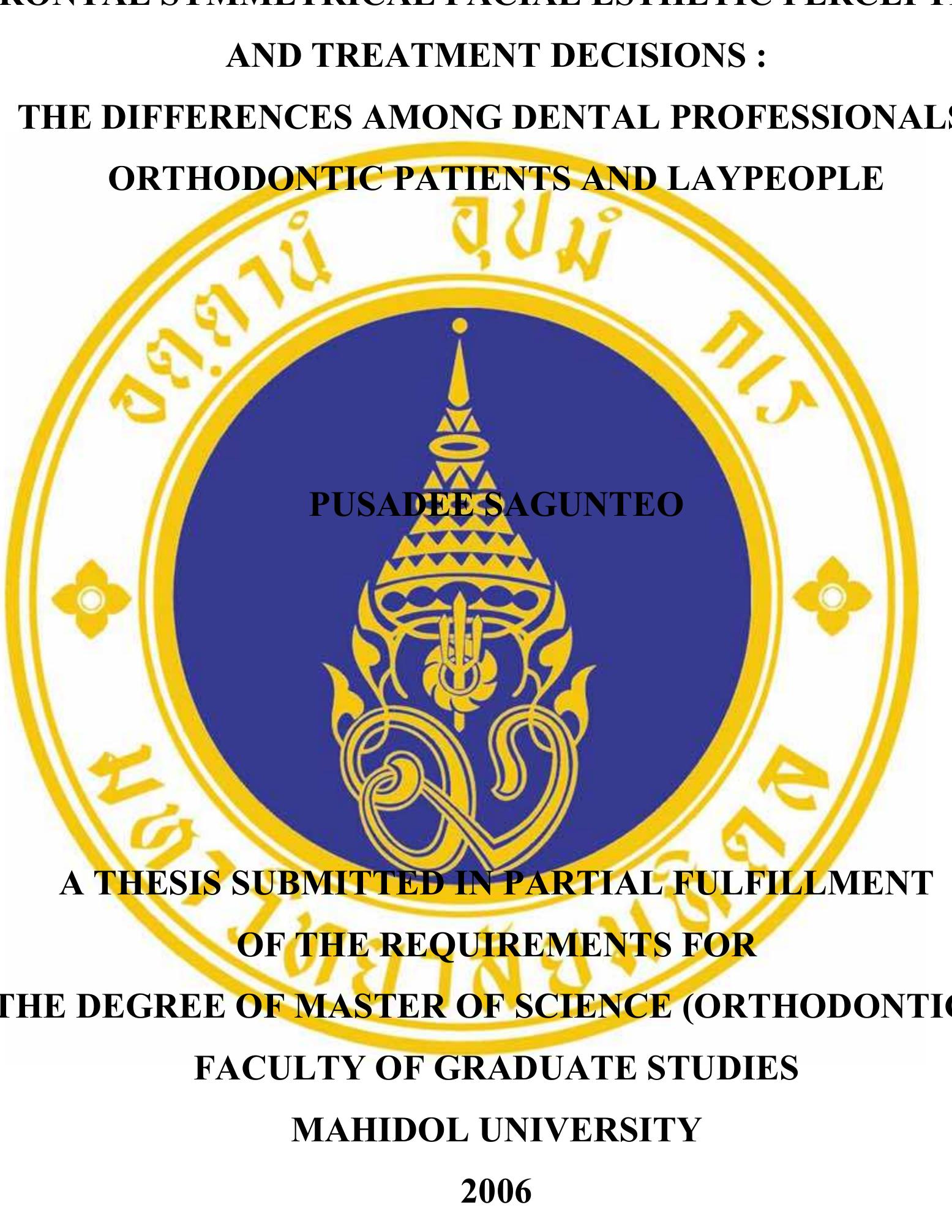 Figure 1 - Frontal Symmetrical Facial Esthetic Perception