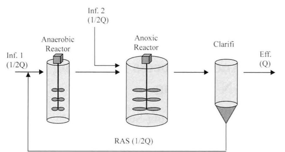 The schematic diagram of the lab-scale reactor system