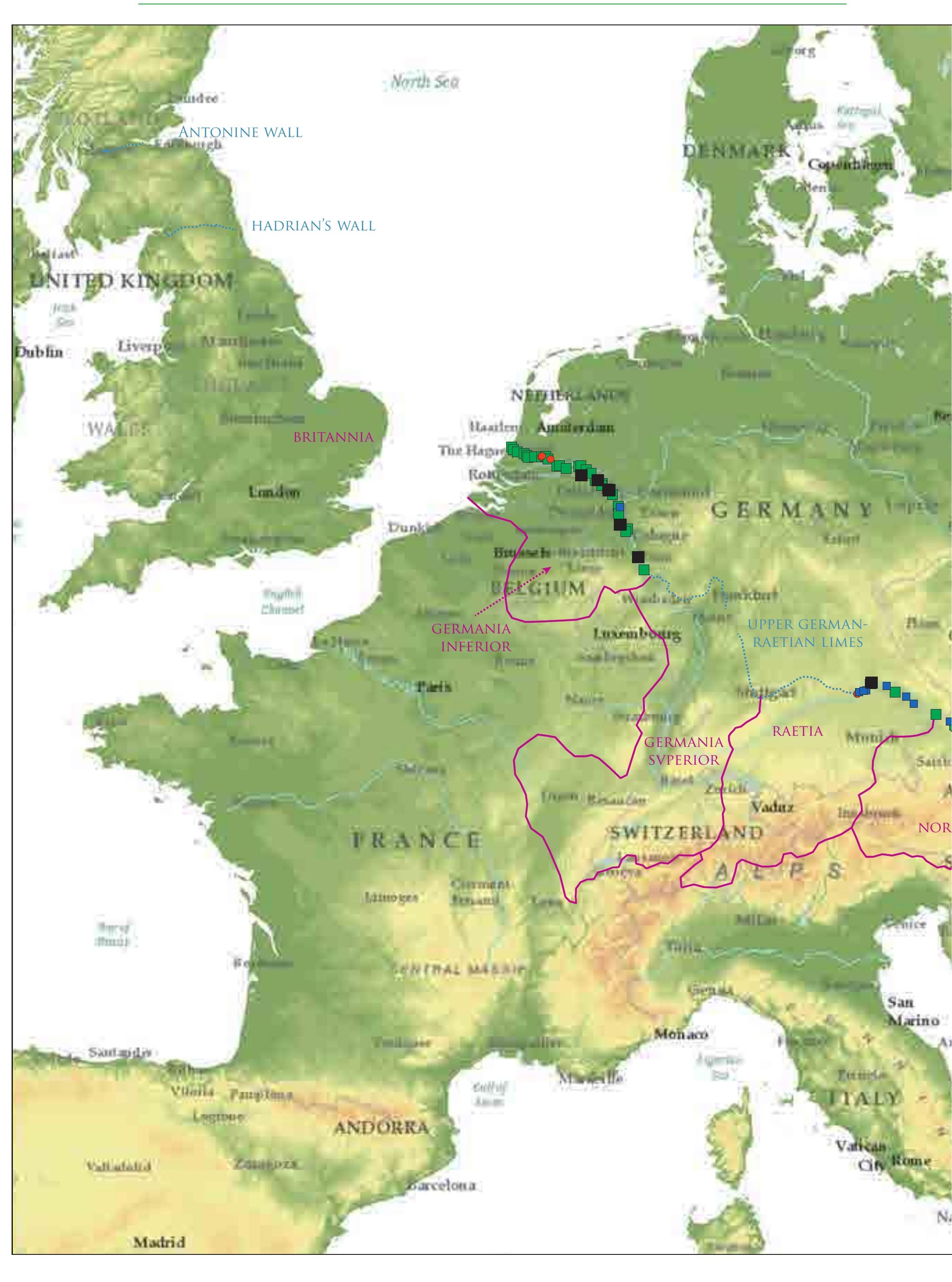 Hadrian Line 5 distribution of the main types of military installations.