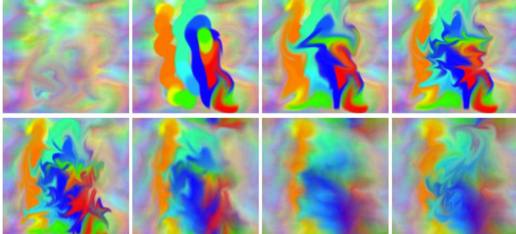 Fig 1. Creation of a new style of media art using digital paints in a harmonization of the senses of vision and touch. 