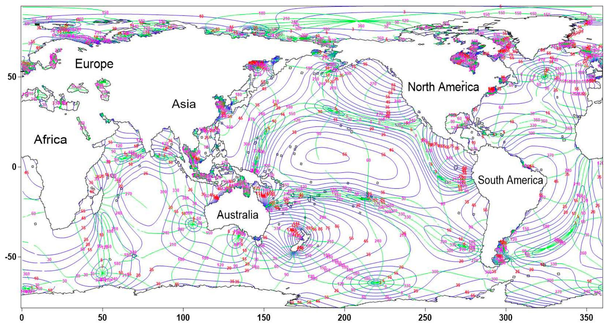 The co-tidal map of the sz constituent in the global ocean.