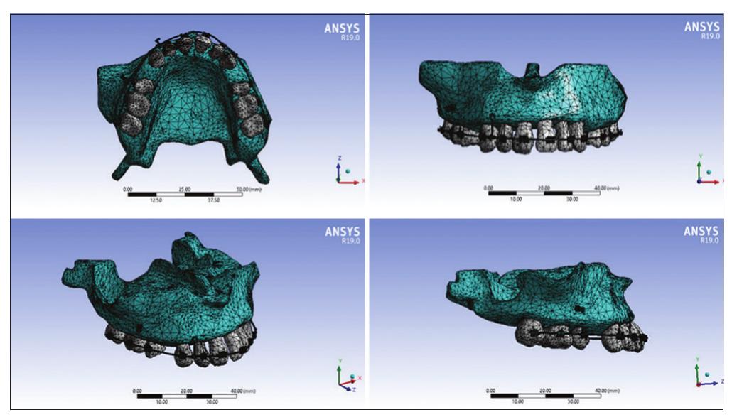 The diagram shows the model using ansys software results