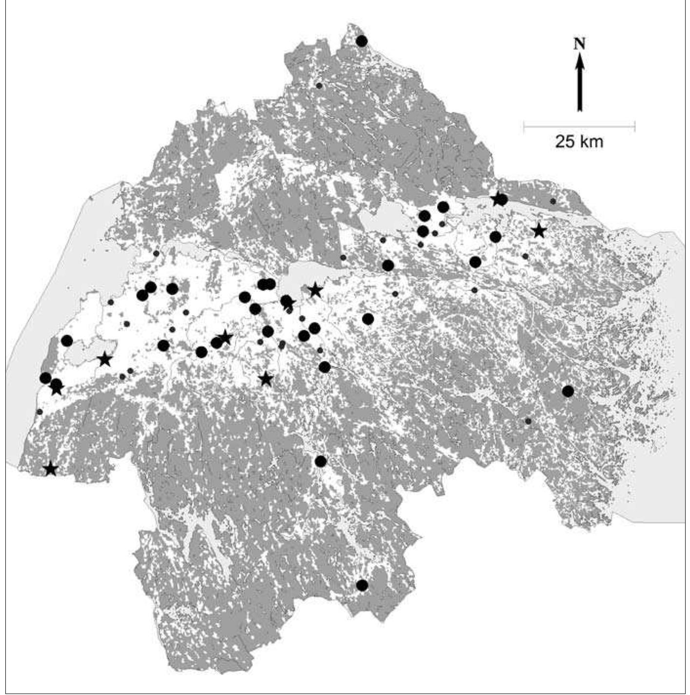 Sattuna in Kaga (cluster B) and Sverkersgarden at 