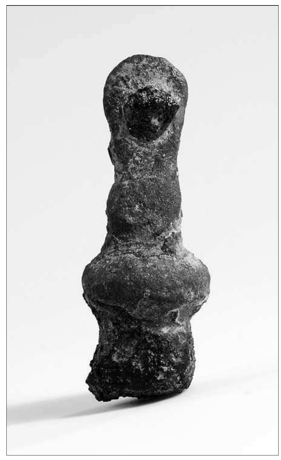 Fig. 9:31. Stora Tollstad in Sjogestad: head from dress pin, Viking Period, c. roth century. Extant length 27 mm. Photo Lasse Norr, Ostergotland County Museum. 