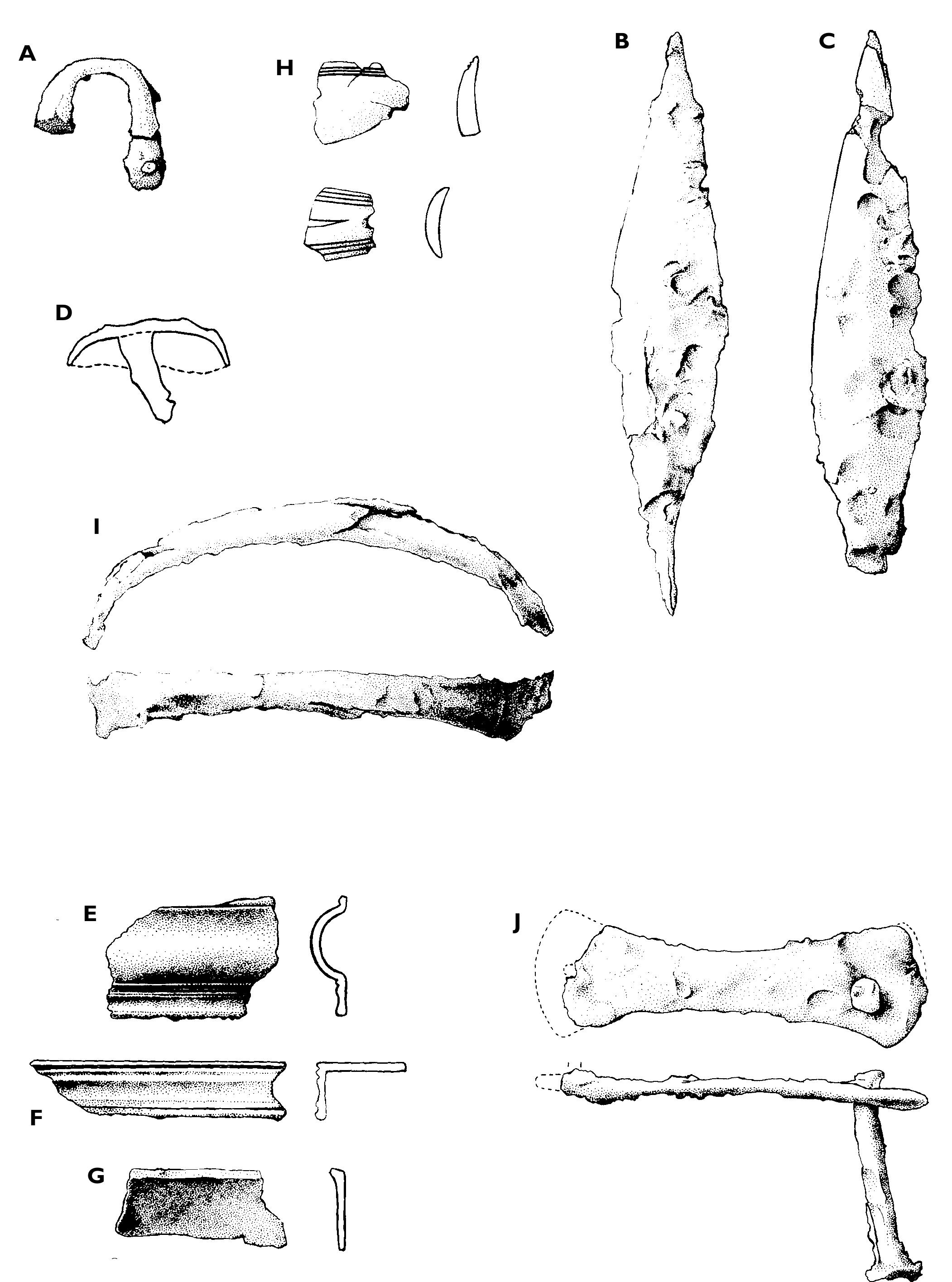 Fig. 10:16. Bhr 1961:24. Scale I:1, except E, F, G (2:1). Drawings by Stefan Kayat. 