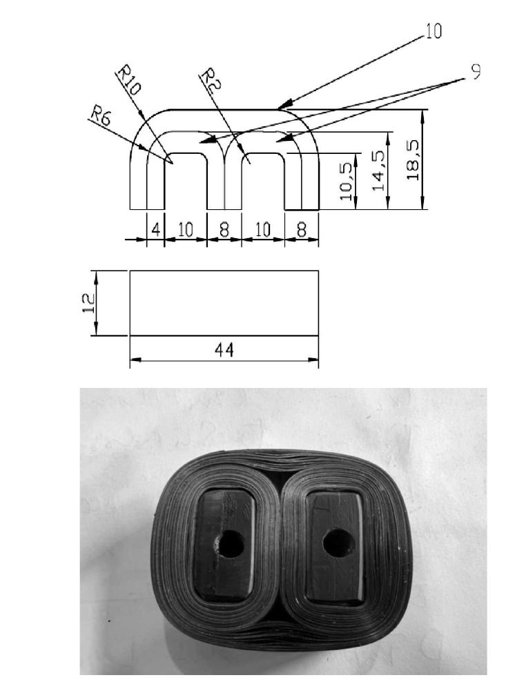 Amorphous Core Rectangular Shape Figure 2 - from PHYSICS OF MAGNETIC PHENOMENA AND PHYSICS OF