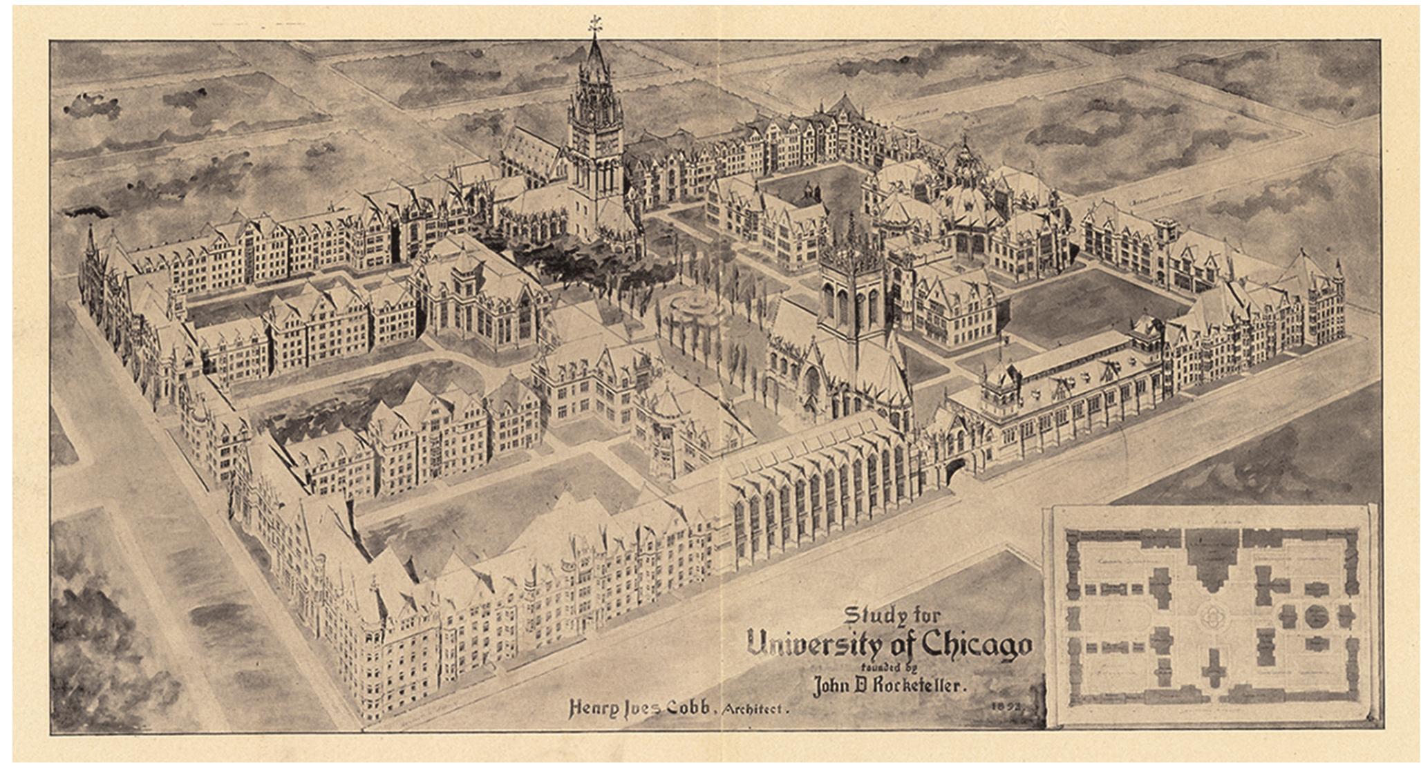Figure 6 Henry lves Cobb, “Study for University of Chicago,” 1893 (/nland Architect 22 [Aug. 1893], plate 1; [A2201_cob28-29, Ryerson and Burnham Art and Architecture Archives, Art Institute of Chicago). 