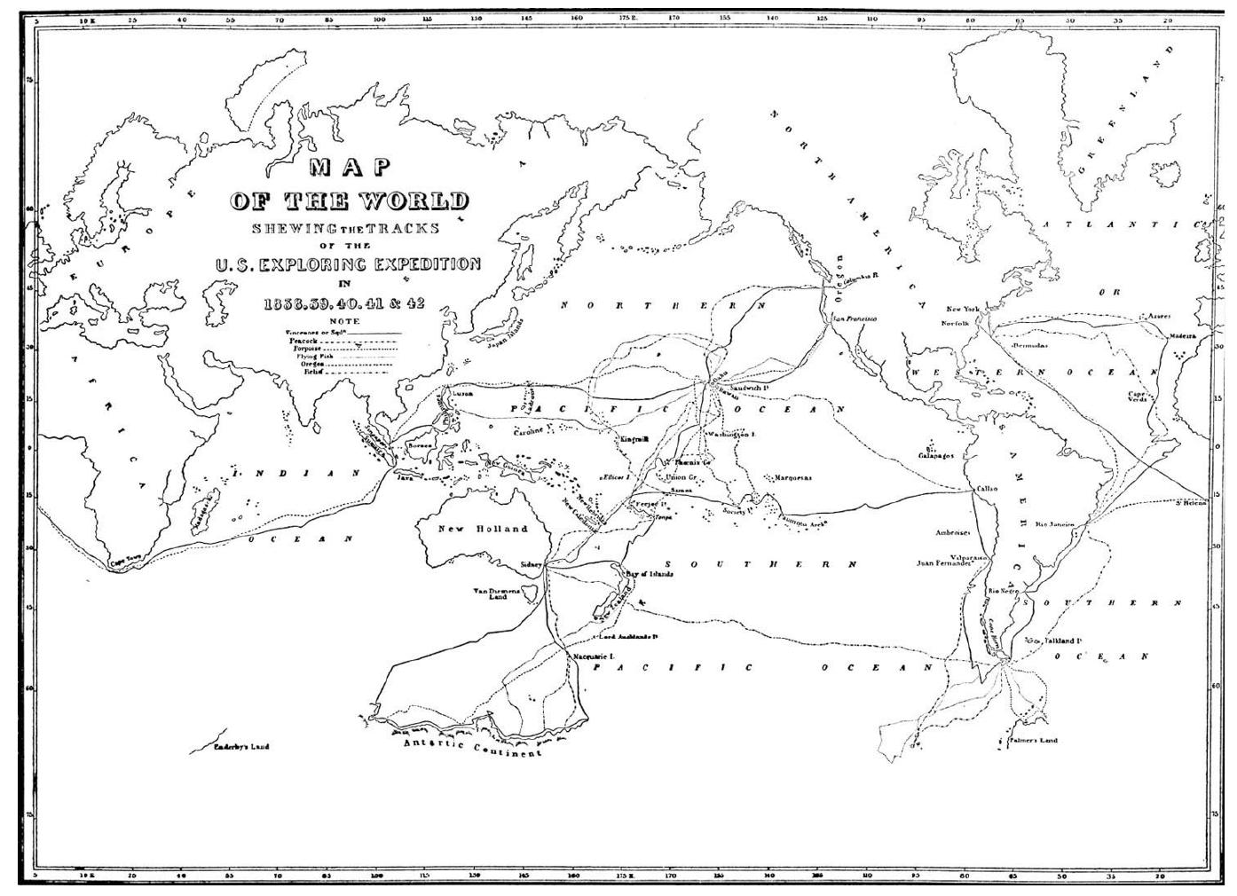 1840 Explorers The trajectory of the u.s. exploring expedition, 1838-1842.