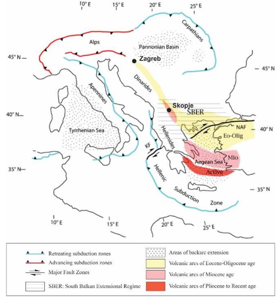 Simplified tectonic map of eastern mediterranean region