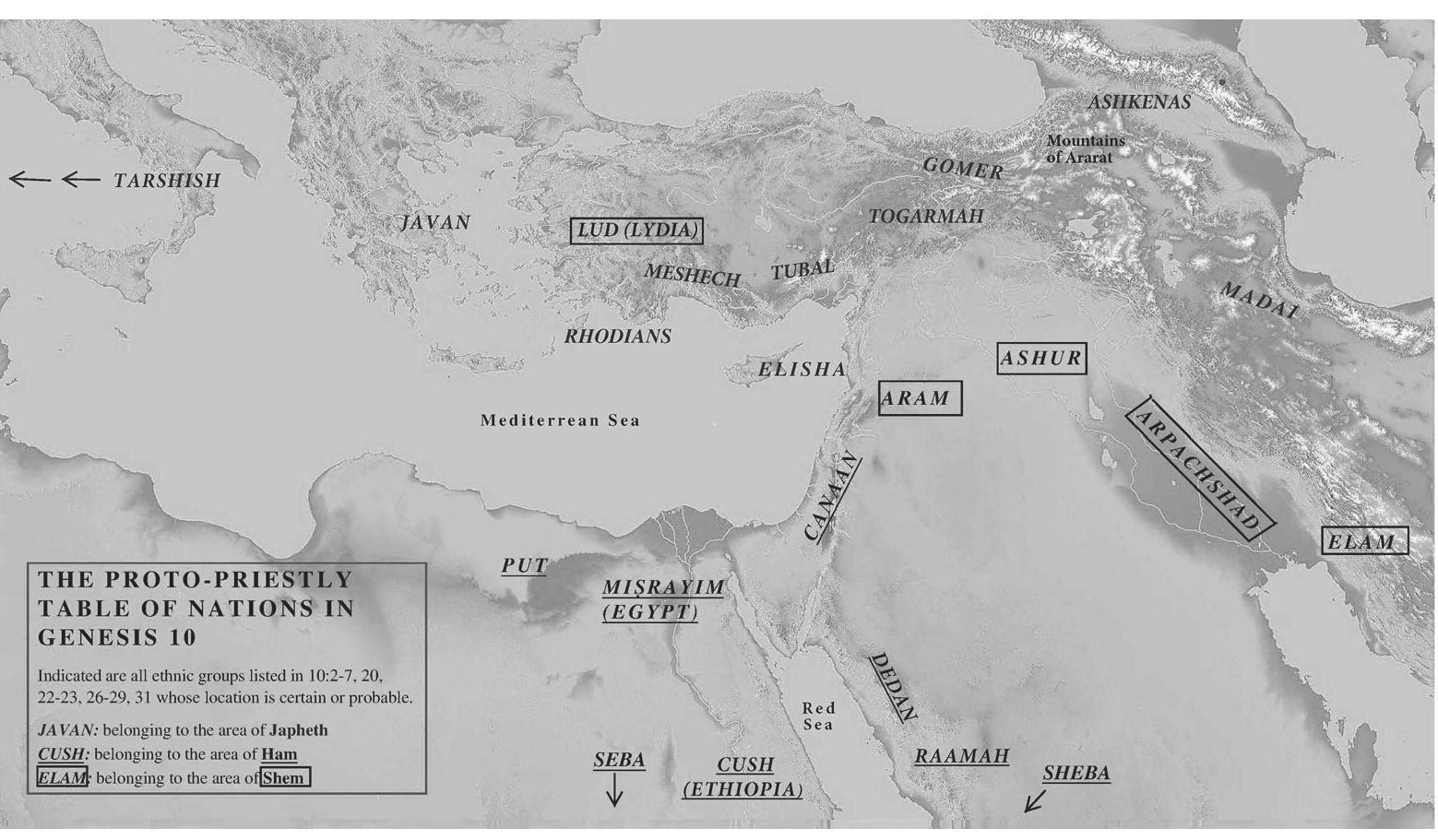 Fig. 21 The Proto-Priestly Table of Nations in Gen 10 