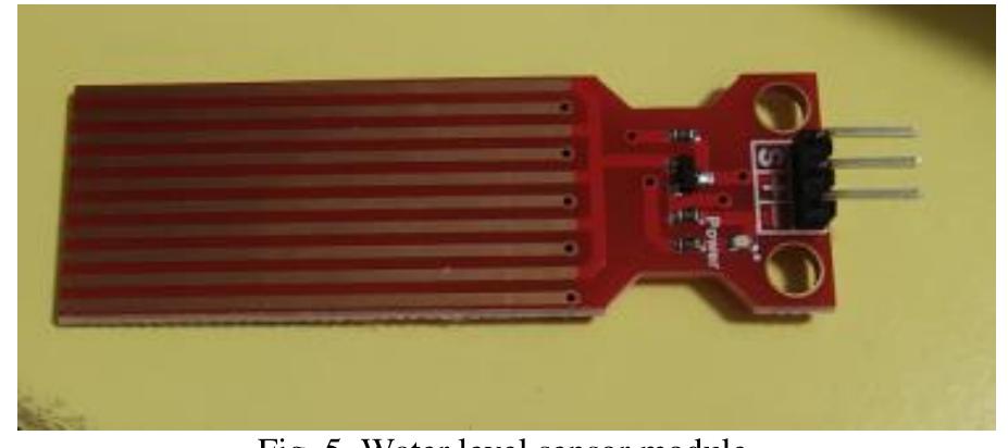 Pin description of water level sensor.