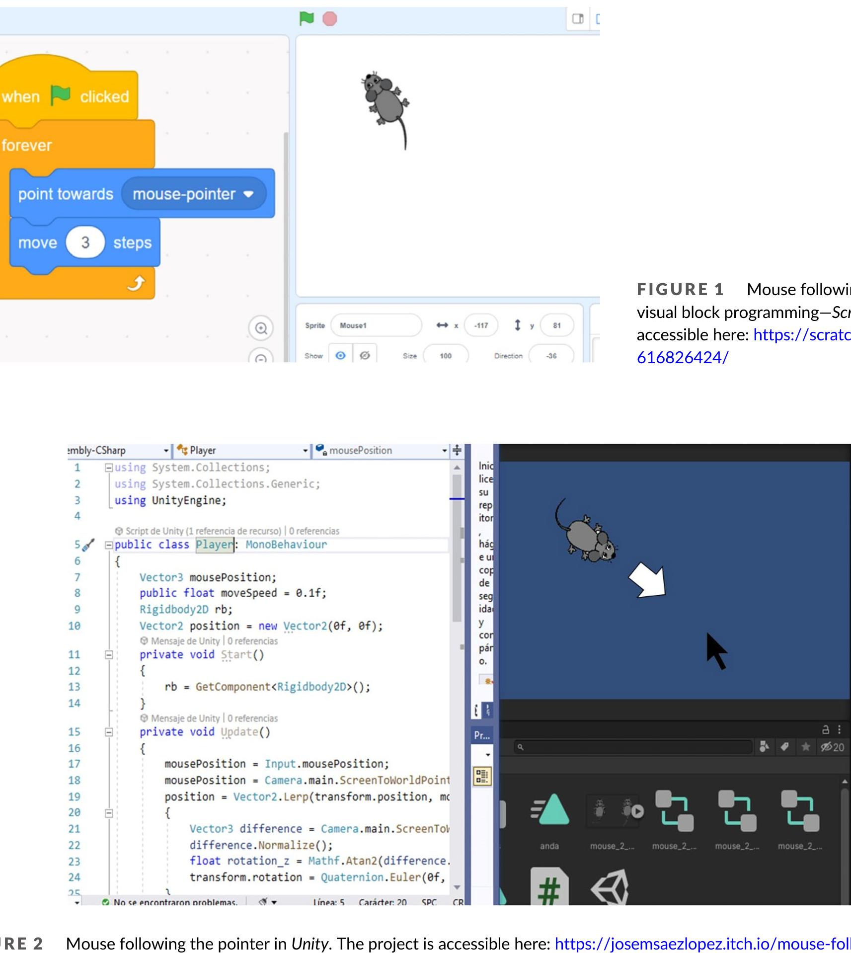 Figure 3 - Scratch and unity design in elementary education:
