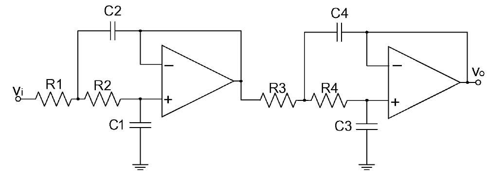 Butterworth fourth order vcvs low-pass filter [15].