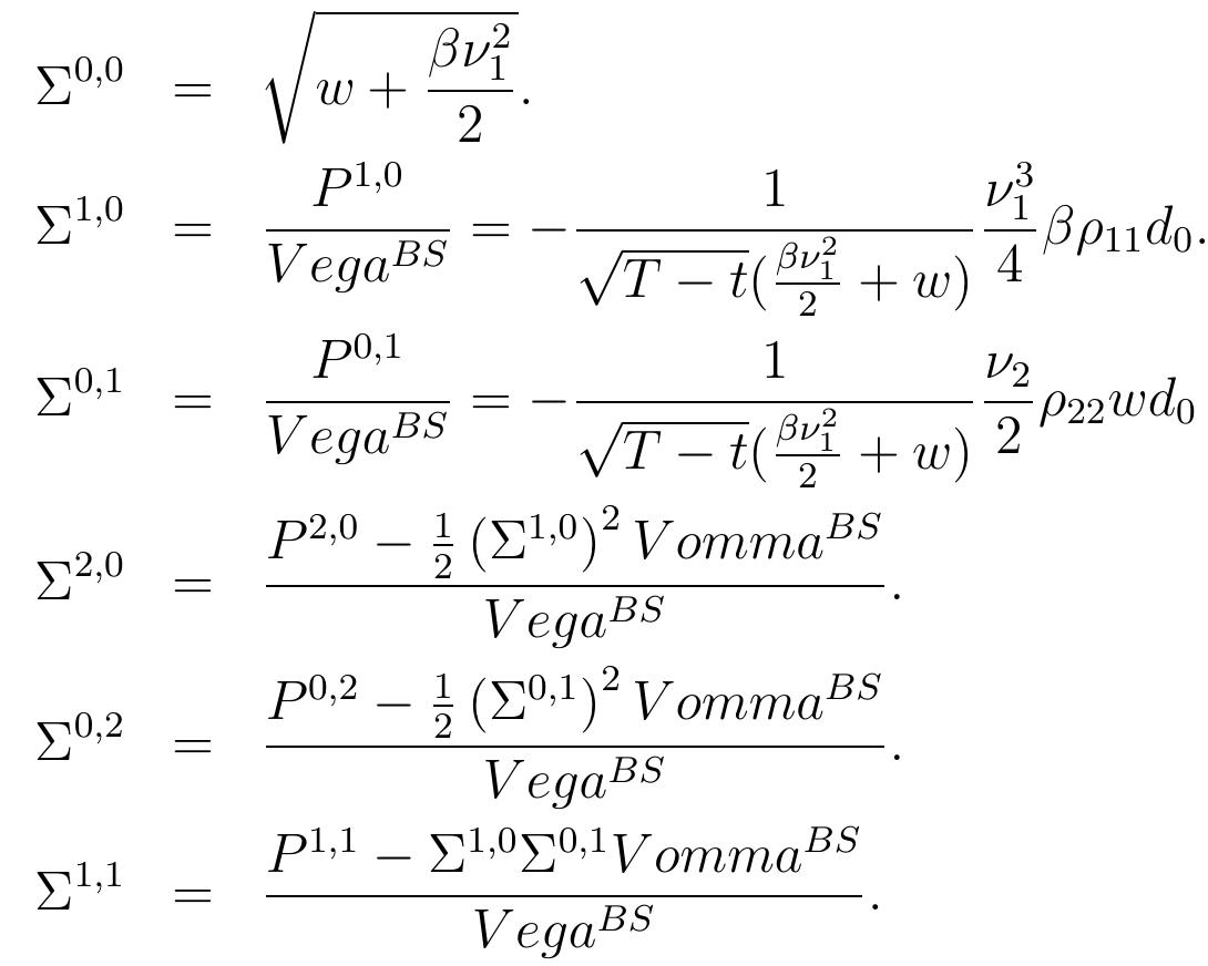 The approximation is available at order (¢,6) but for a better readibility, we will present only the expression of the smile at (\/é, V6) 