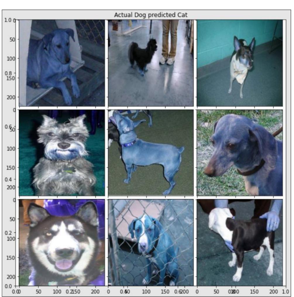 Resnet Cat Image Top 9 images for actual dog predicted cat for resnet50.
