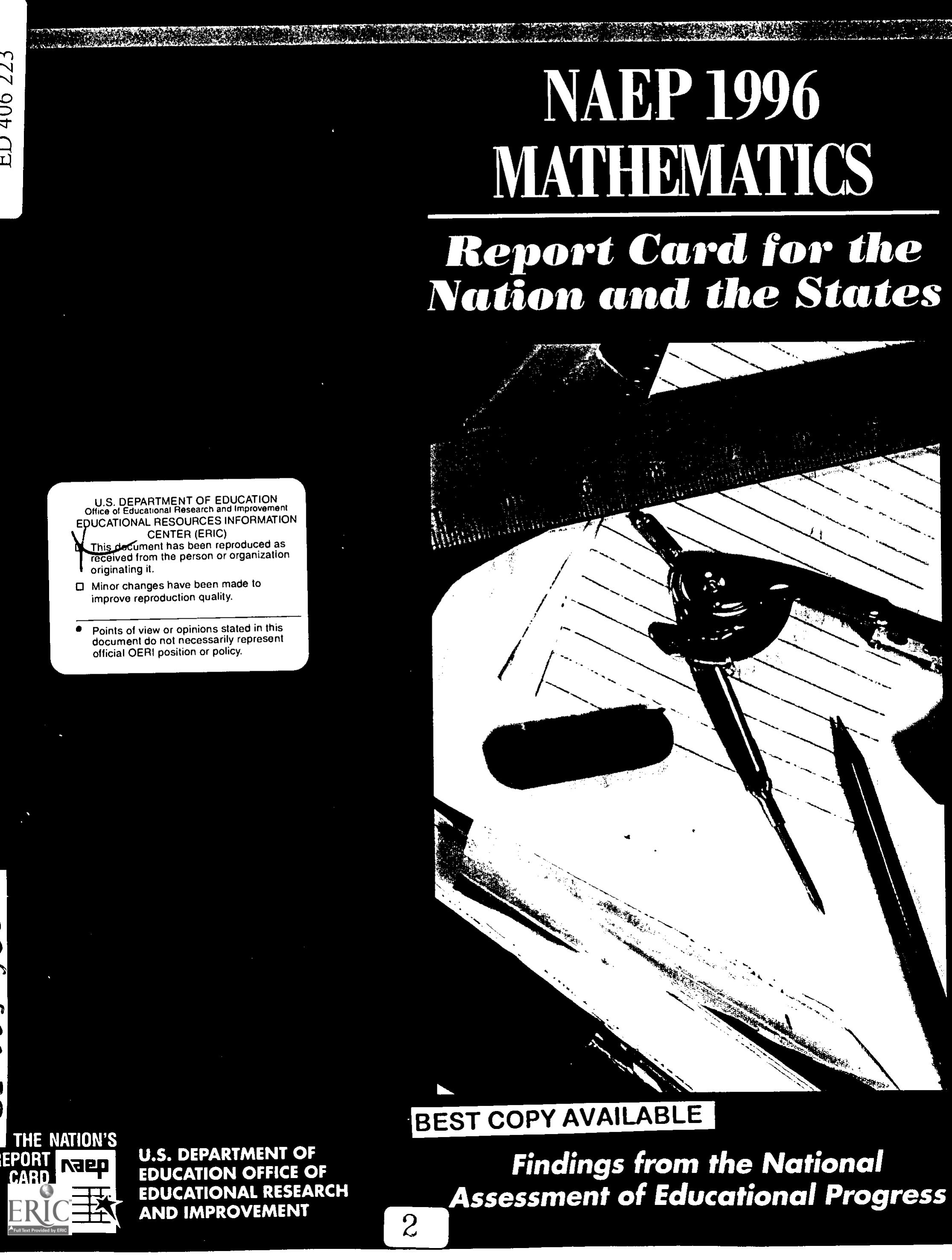 Figure 1 - NAEP 1996 Mathematics Report Card for the Nation