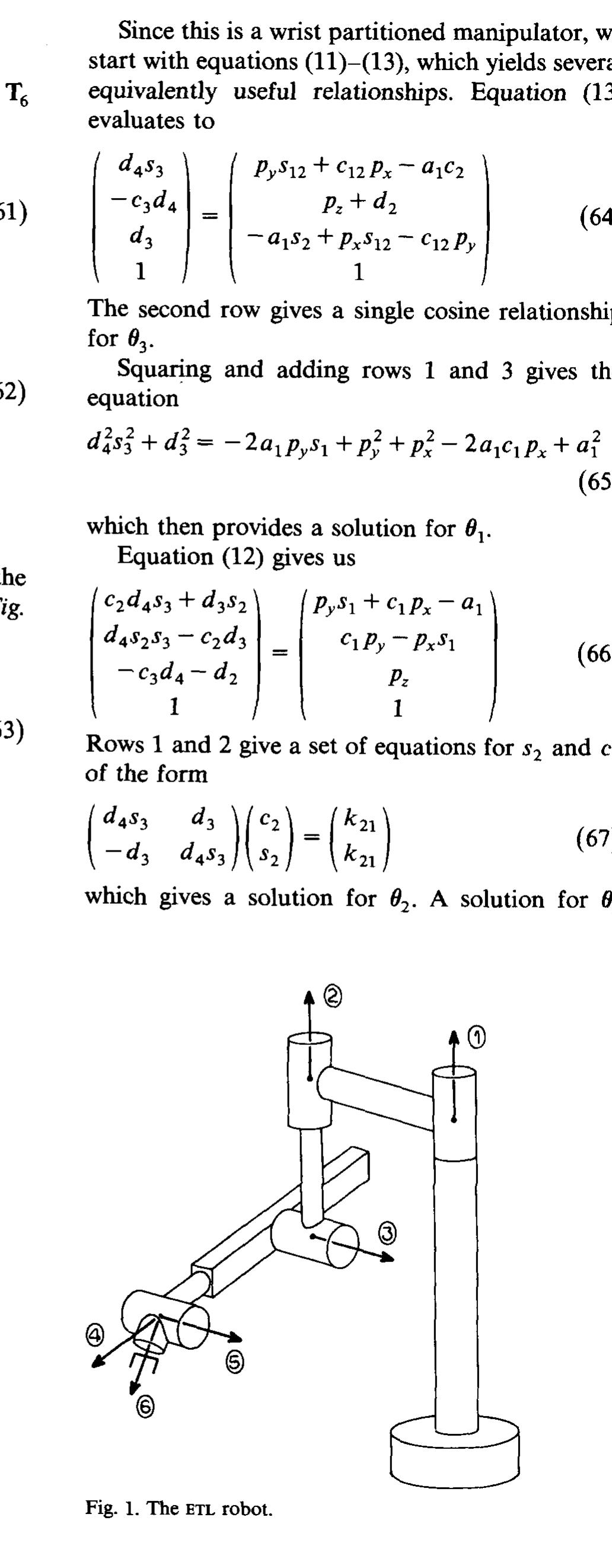 Figure 4 - Kinematics of common industrial robots