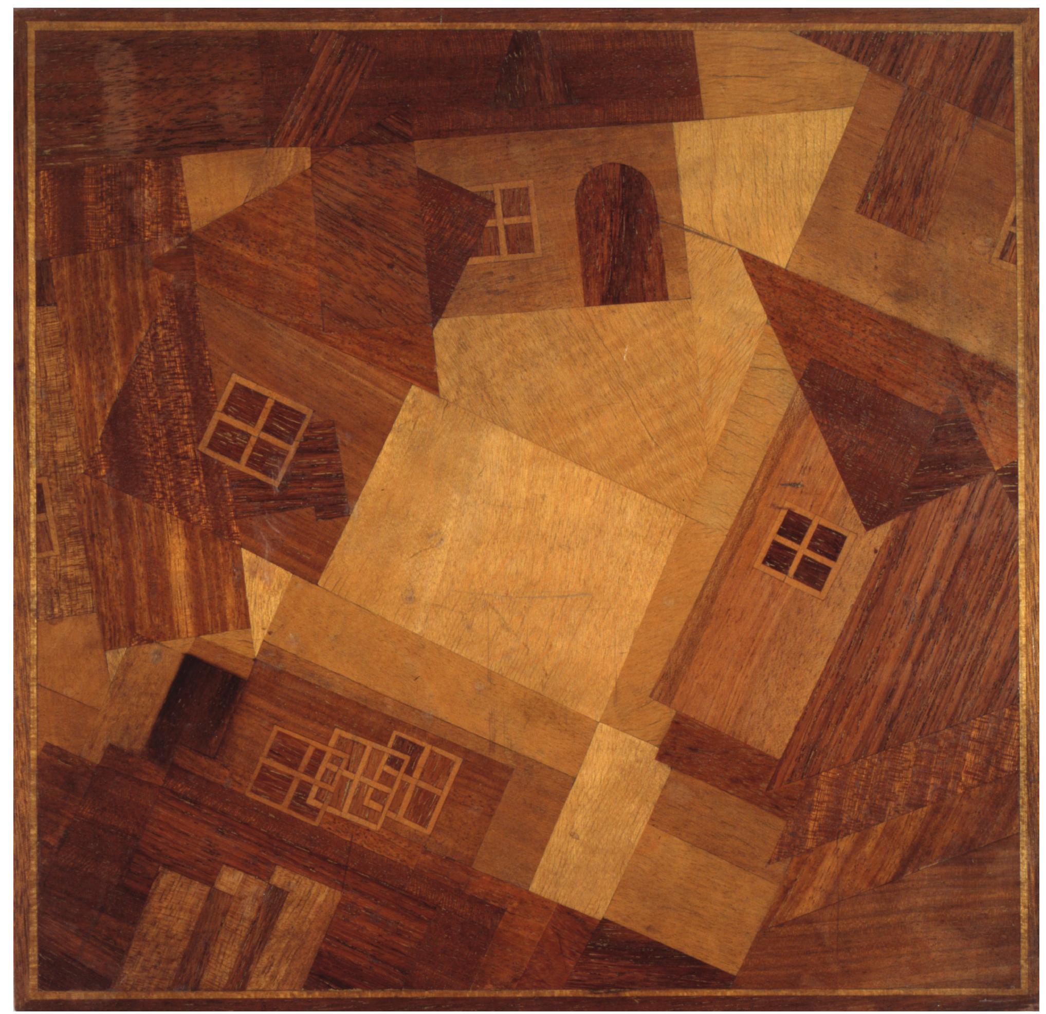 4 Erika Giovanna Klien, Untitled, Houses (Compositior with Windows), 1924. Intarsia, 28.2*28.8cm. Vienna: University of Applied Arts. Photo: Kunstsammlung  und Archiv, Universitat fiir angewandte Kunst, Inv. No. 5203/0.  Such examples cannot be ignored, but whether the new political geography of interwar Europe was the decisive factor is an open question, for it can be equally argued that this centrifugal process merely intensified a situation already evident in the second half of the nineteenth century. As early as the 1860s the Viennese art historian Rudolf Eitelberger was bemoaning the fact that cities such as Cracow, Prague and Budapest were becoming independent artistic and cultural centres that no longer automatically paid heed to the capital.*? This was not merely a symptom of the rising nationalism in the various lands of the Habsburg Empire — although this is often regarded as the principal cause. Rather, it was a result of longer- term social trends, such as an expanded school system, increased educational opportunities (including artistic training) and urbanization that led to an art- consuming professional middle class in smaller towns outside of the capital.  These shifts accelerated with the introduction of improved means of travel and mass communication, as well as cheaper technologies of publication and image 