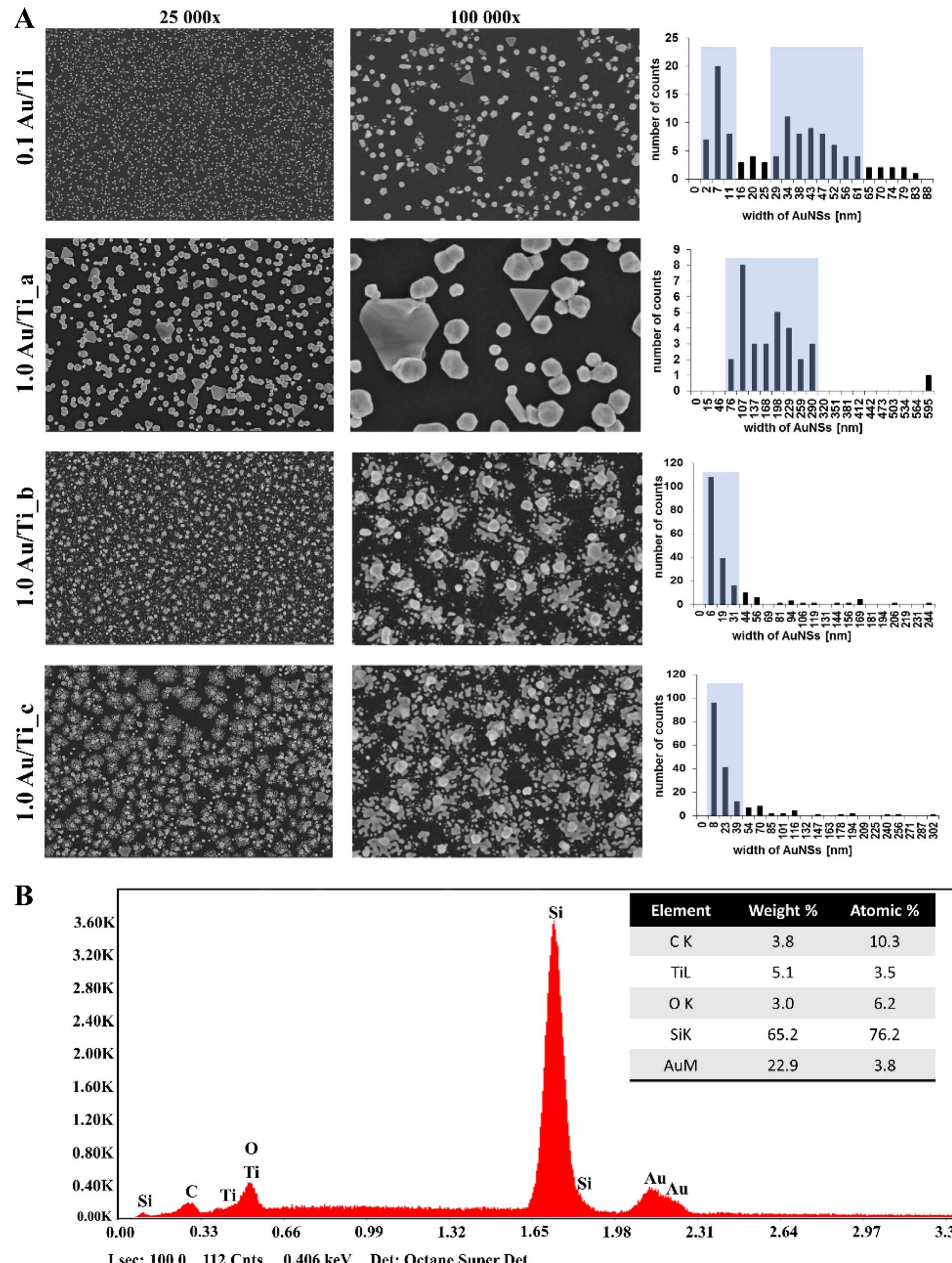 (a) scanning electron microscopy images of gold