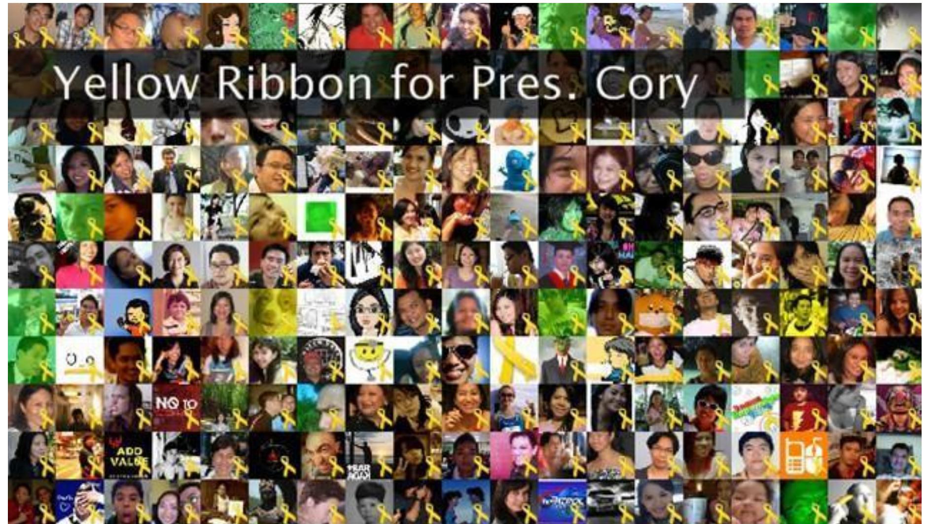 Cory Ribbon The yellow ribbon support for the aquino family,