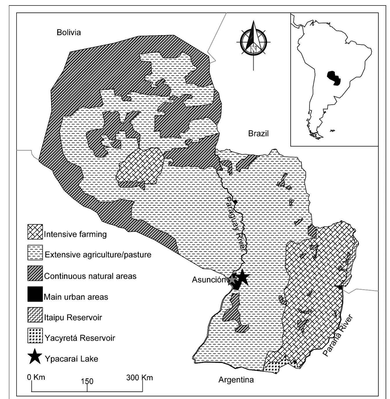 Venn diagram of the four hydrographic sub-basins of paraguay