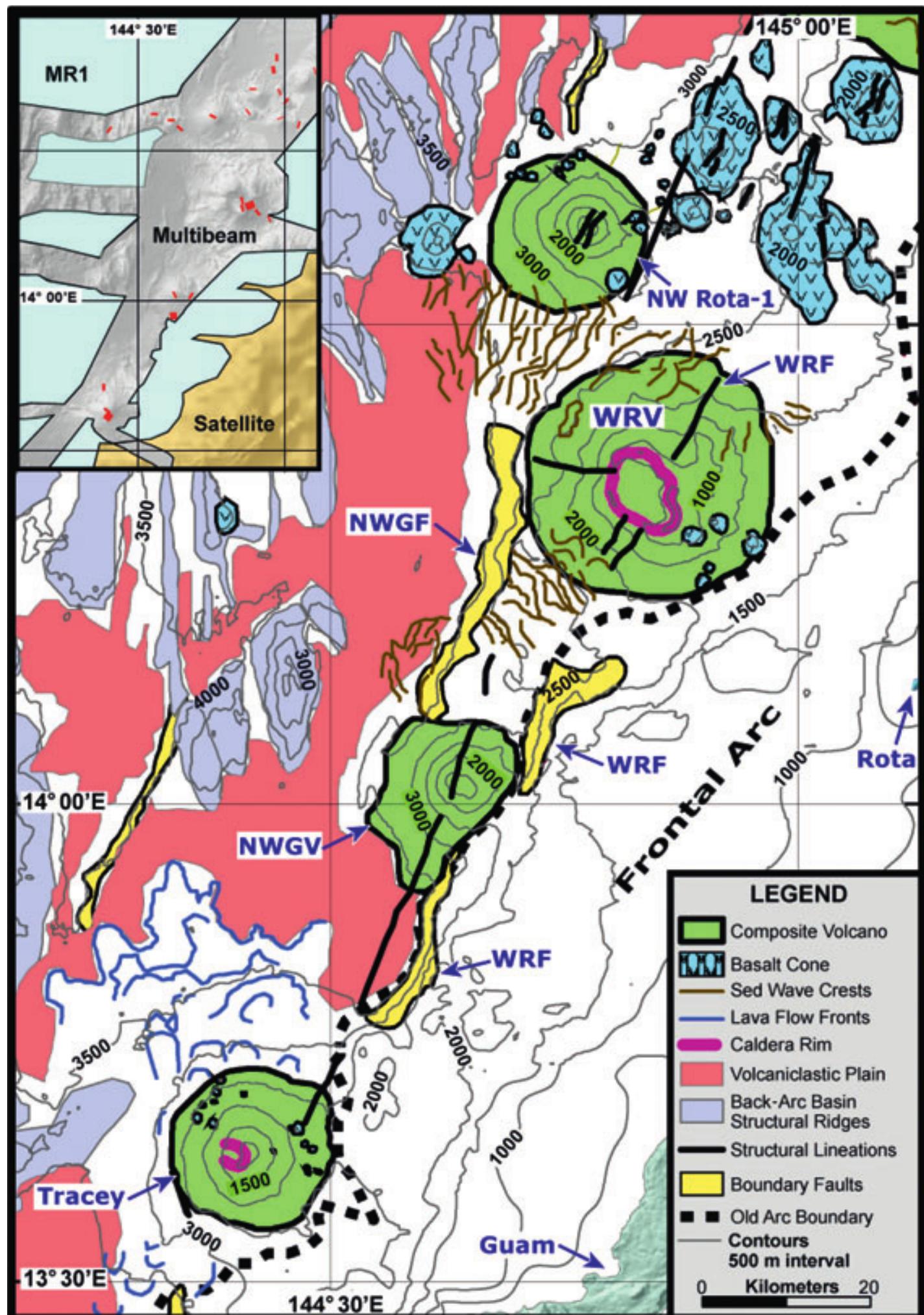 Figure 3 - Evolution of West Rota Volcano, an extinct