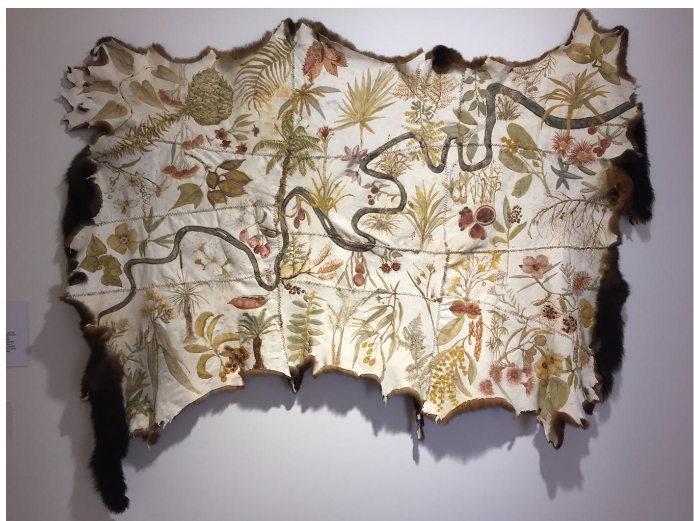Figure 1. Carol McGregor, black seeds (2016). Possum skins, cotton, ochre, ash and resin, Redland Art Gallery. © Carol McGregor. Reproduced courtesy of the artist. 
