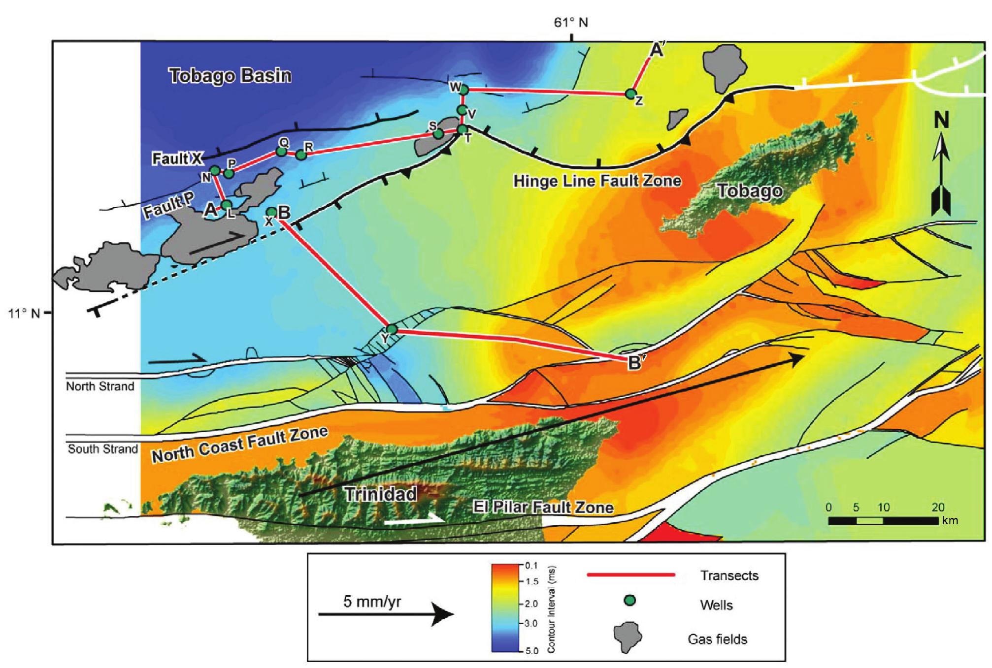 Hinge Point Faults Schematic map of fault types observed in the hinge line