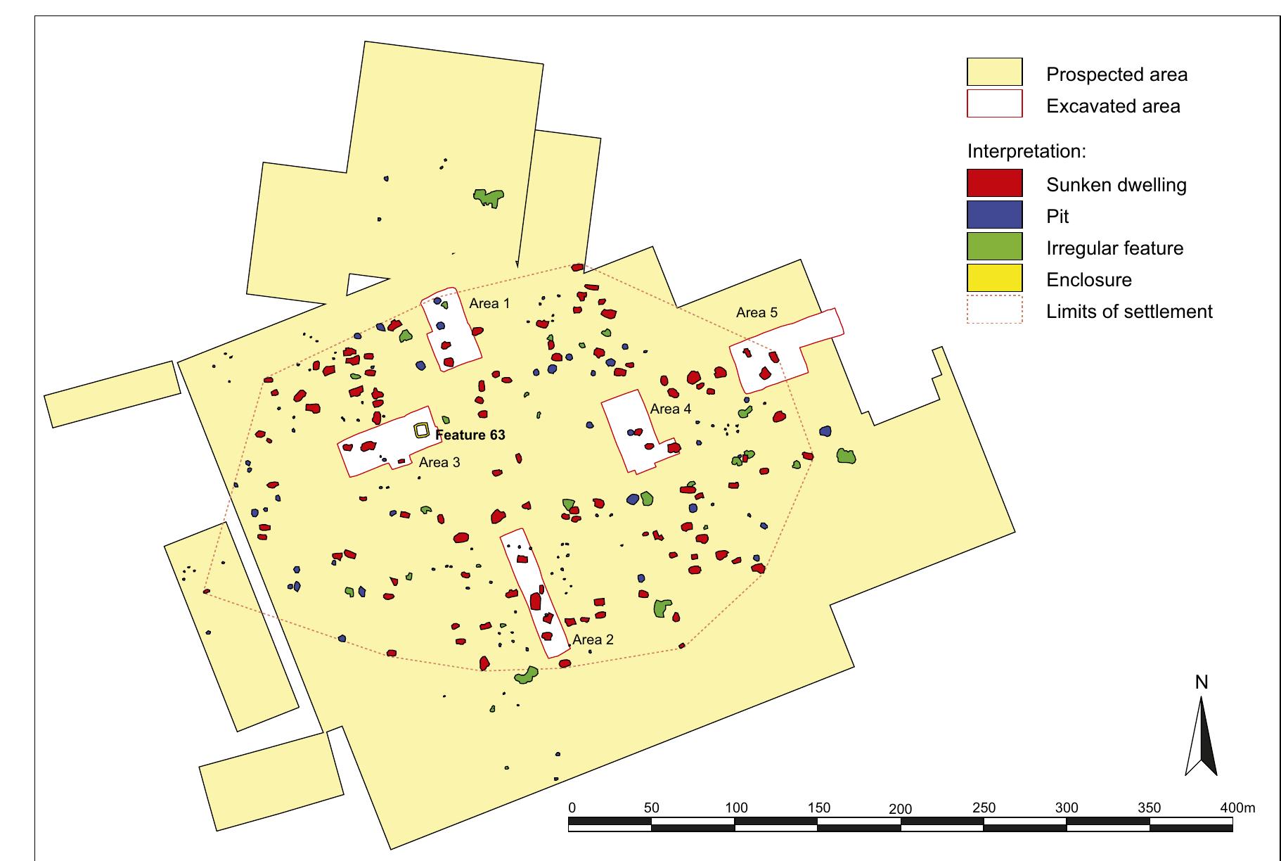Fig. 3 Haselbach. Plan of the site, based on magnetometer surveys and excavated areas from 2015 to 2019. Graphics: P. Trebsche 