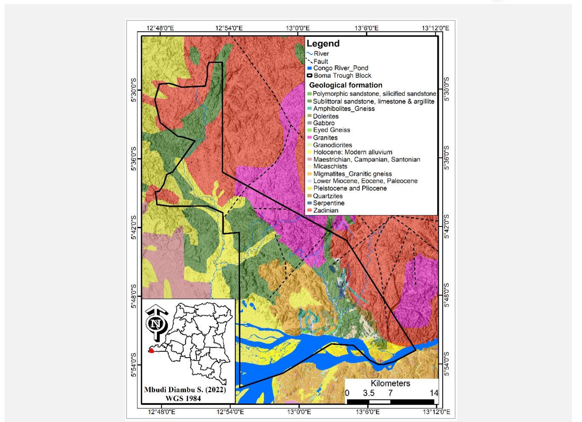 Geological map of the boma trough block
