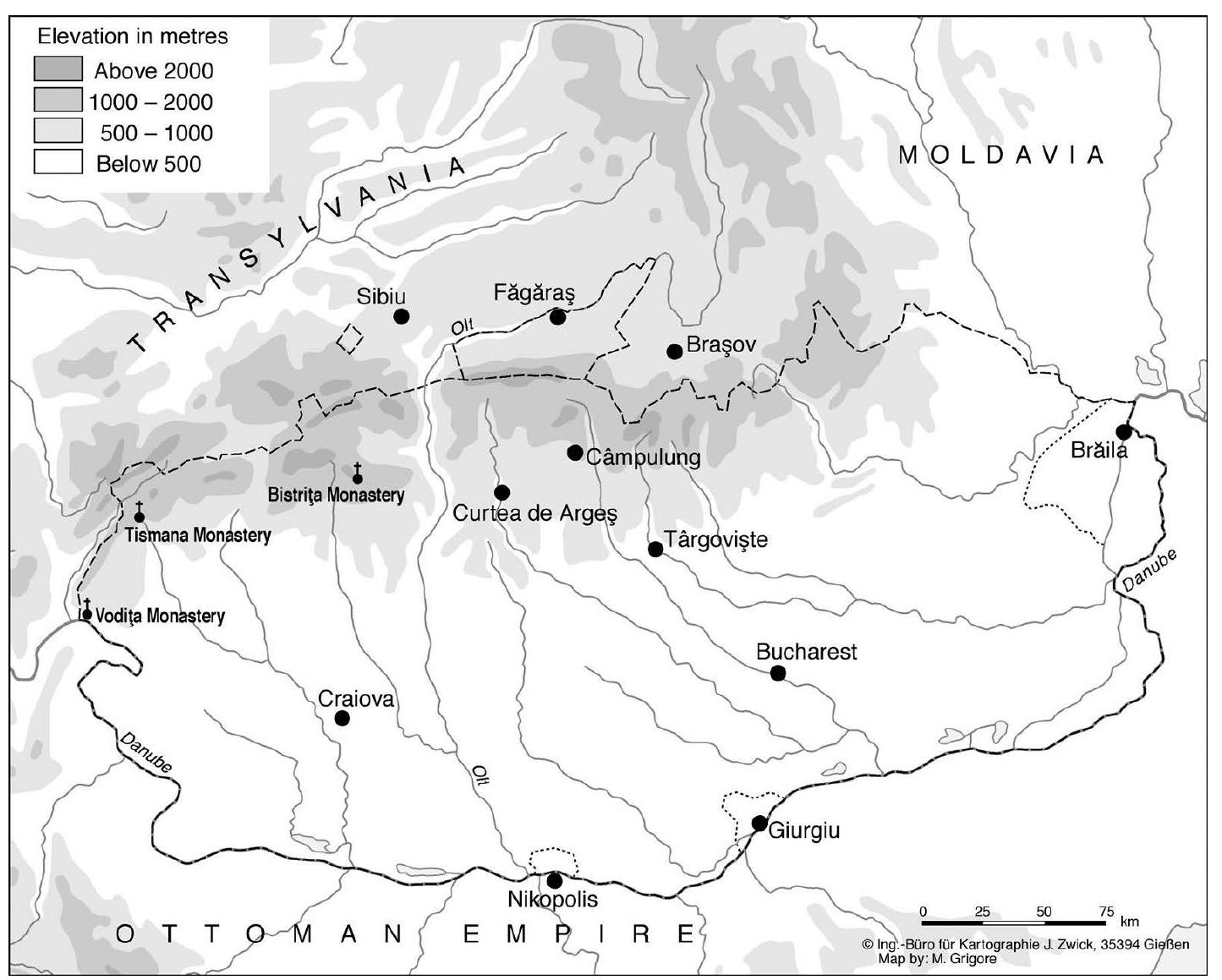 Fig. 2 Southeast Europe in the 15th century. Map developed by Mihai-D. Grigore. 