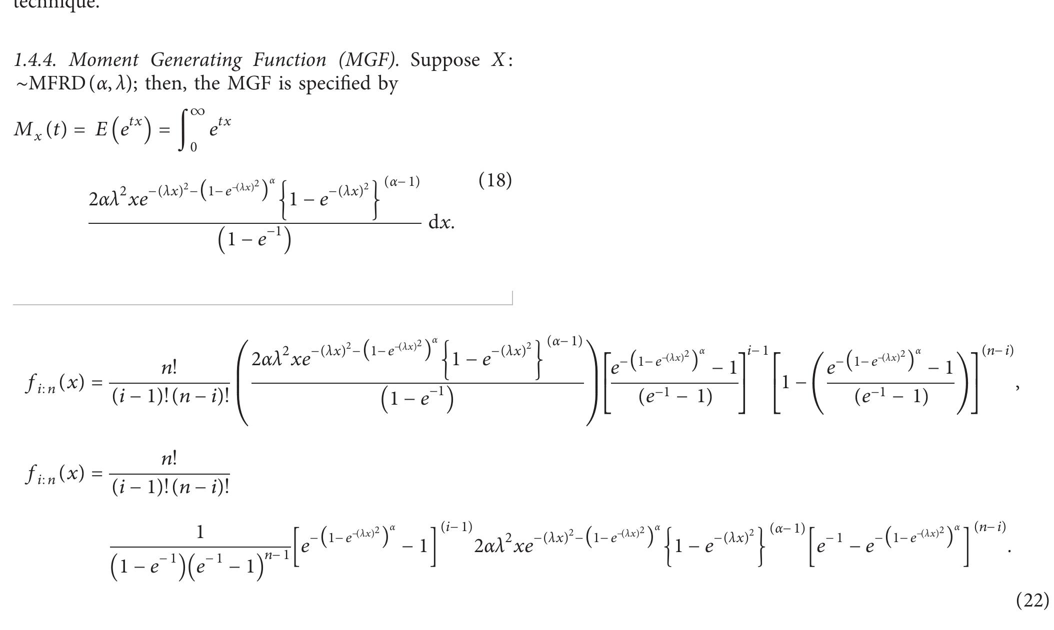 Insert (5) and (6) of mfrd in (21) we obtain i order