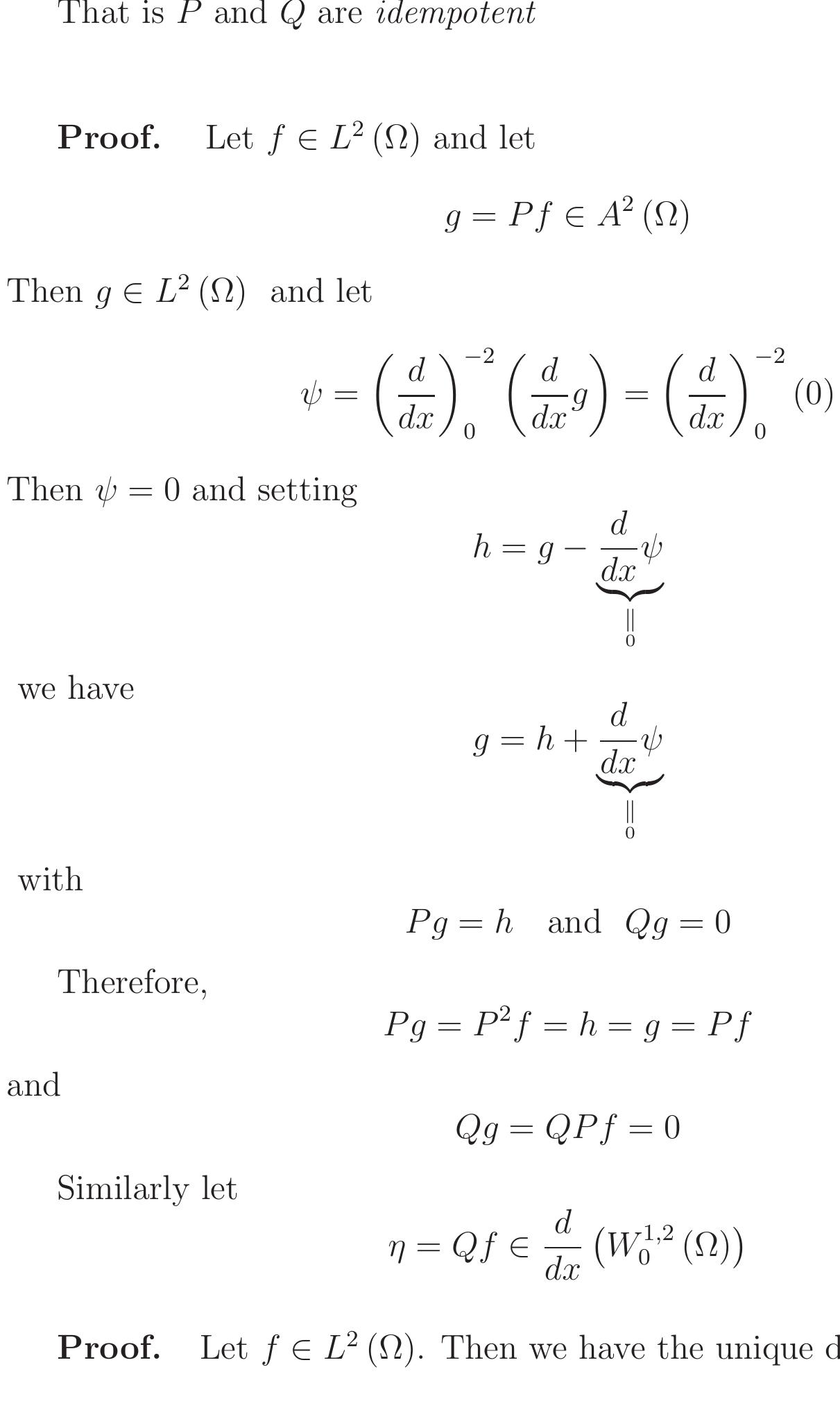 Table 1 - (I) The Hilbert space of square integrable