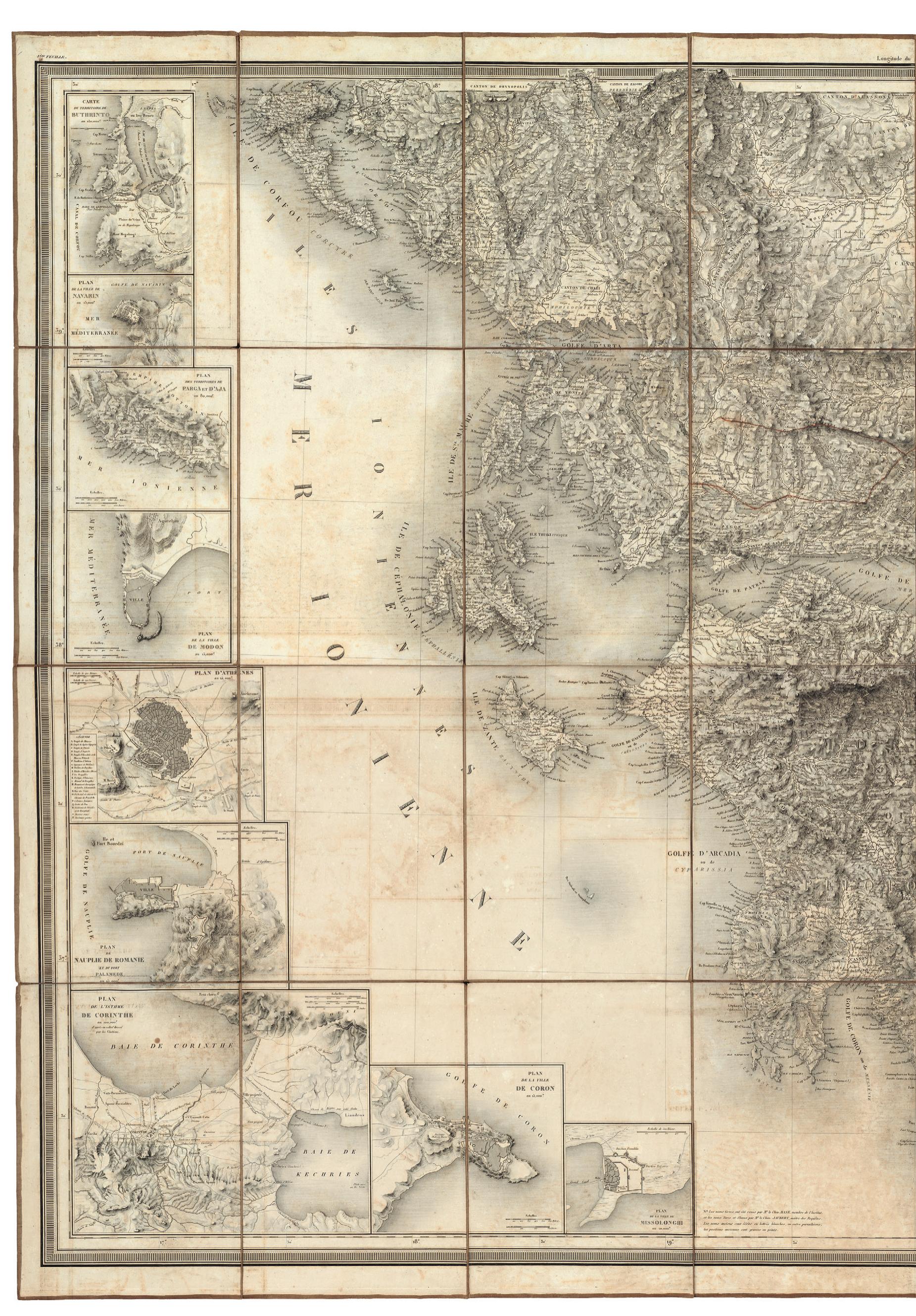 Figure 3. Pierre Lapie, Carte physique, historique et routiére de la Gréce... (Paris, 1826). Hellenic Litera 