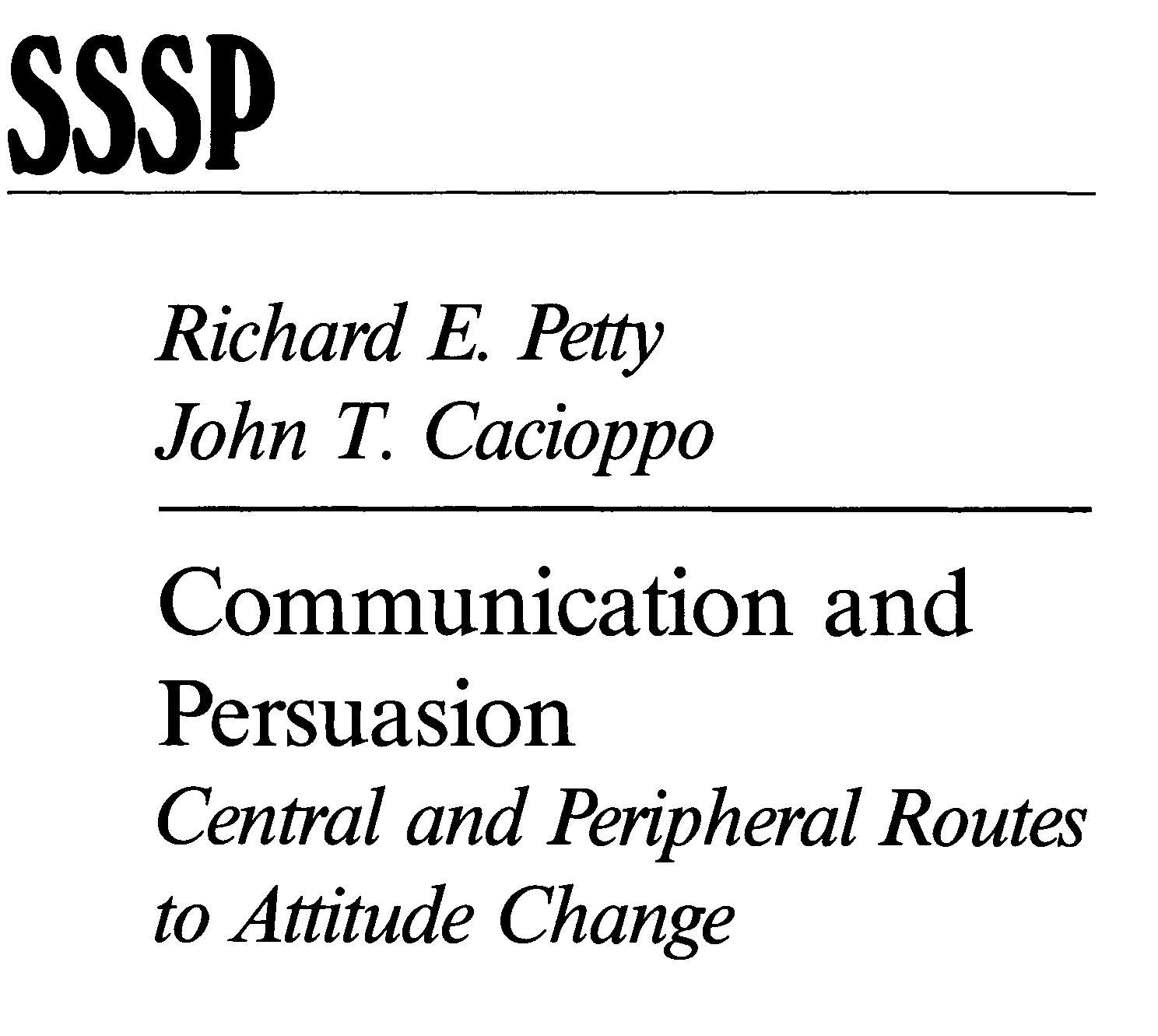 Peripheral Route Examples (PDF) Communication and Persuasion