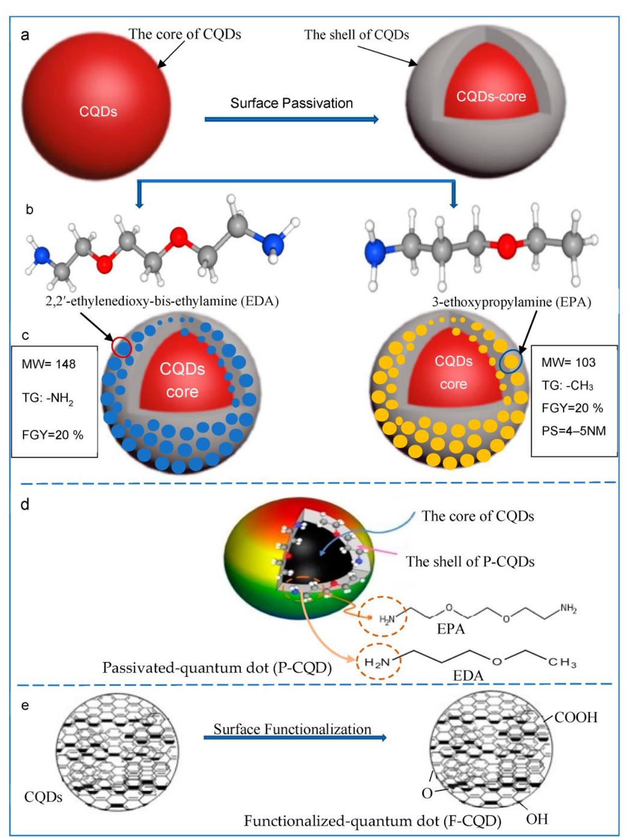 Particle Shell Grafted The synthesis routes of carbon quantum dots (cqds). for the