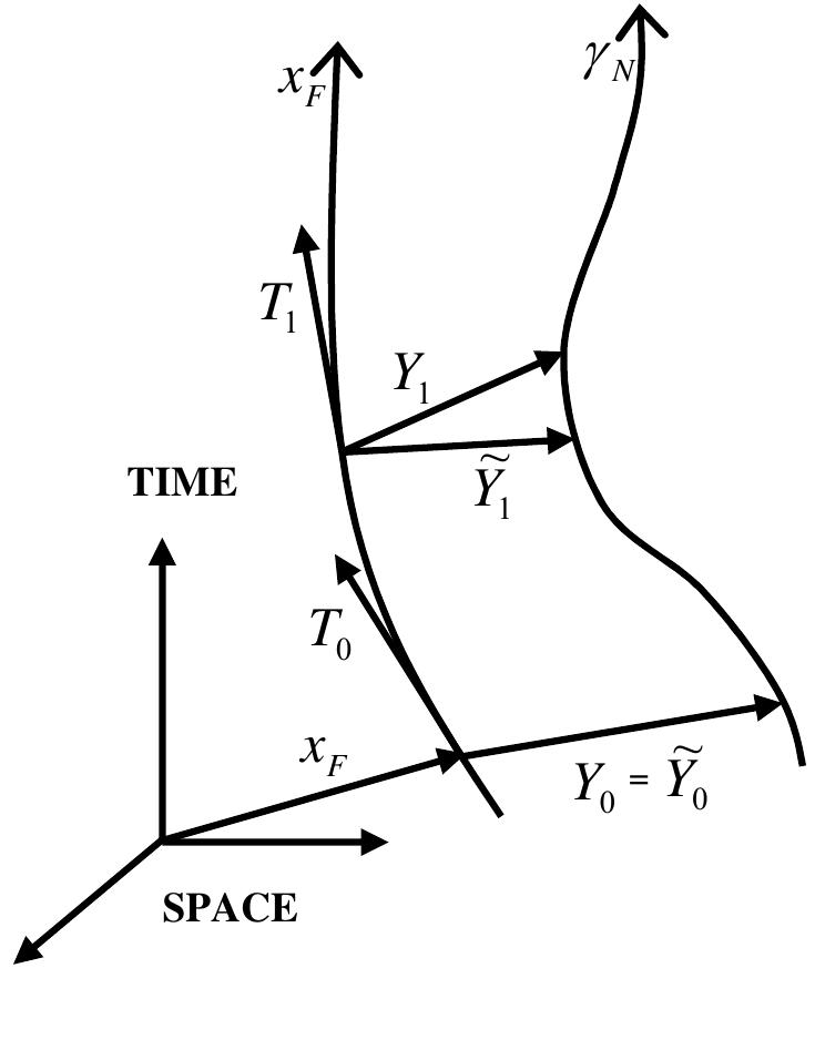 Geodesic Ray B1. sample of a complete space-time ray structure. (a)