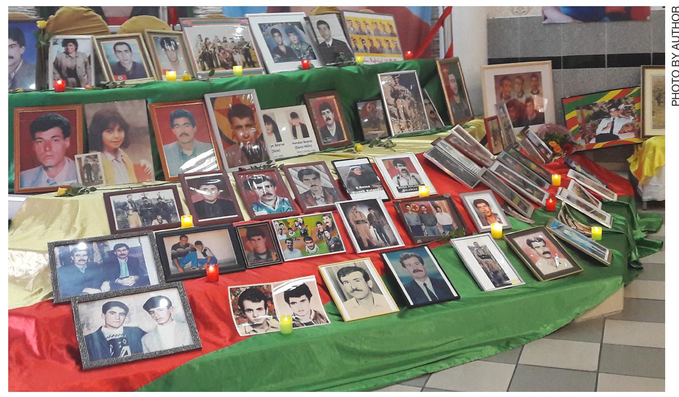 Figure 1. Display of Kurdish martyrs’ photographs, Germany 2017. 