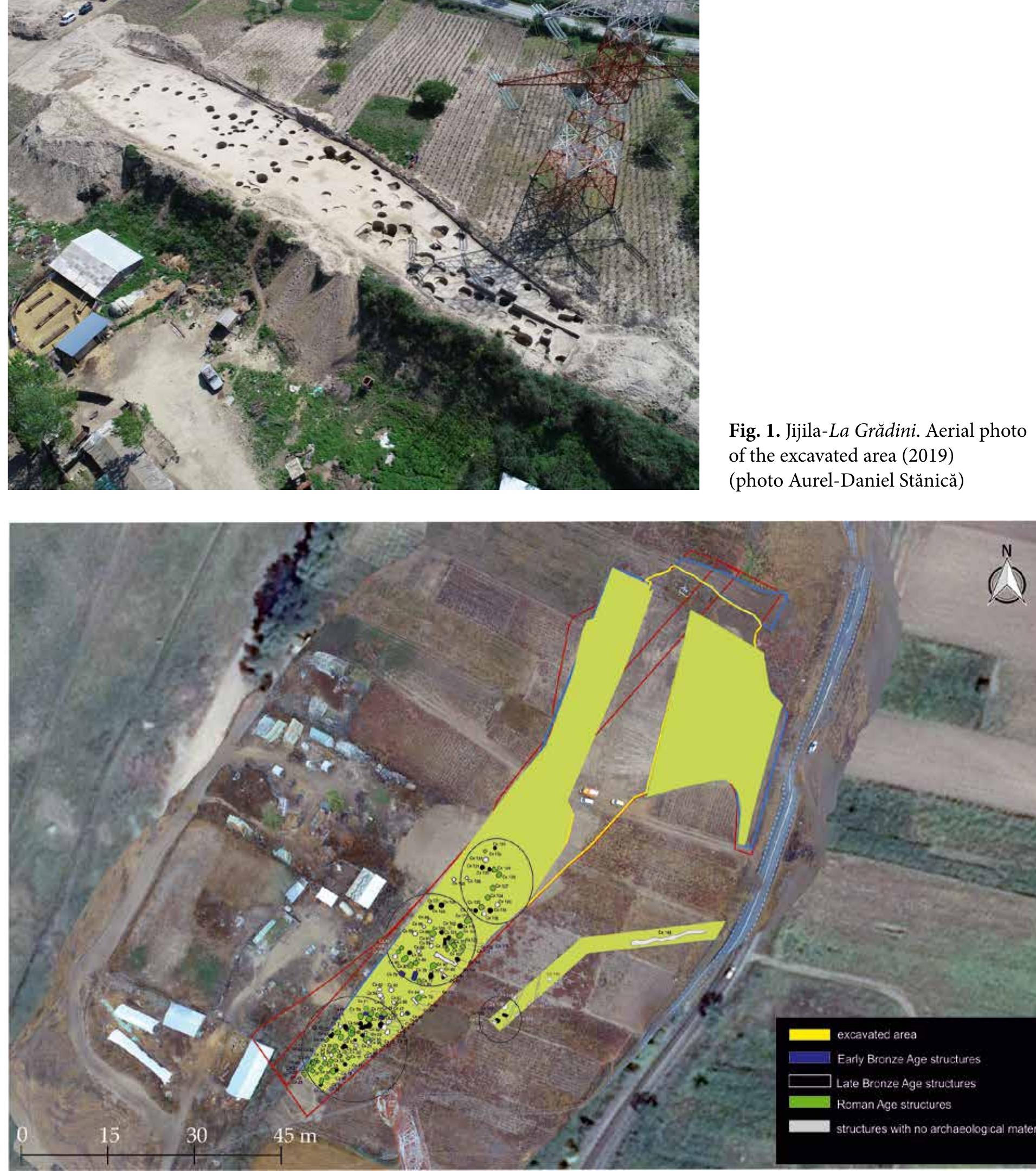 Fig. 2. Jijila-La Gradini. Plan of the archaeological excavation (2018-2019, 2021) (Aurel-Daniel Stanica, Sorin Ailincai) 