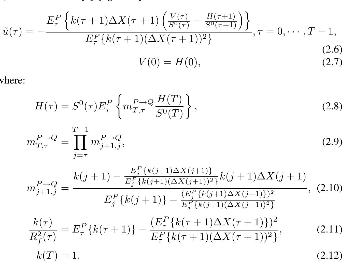 Extending the work of Cerny [1] to the case where the price of a risky asset price is represented by a lognormal geometric brownian motion with constant parameters, as in (2.2), we obtain explicit expressions for both the mean-value process, H(r), of the option to be hedged, and the optimal control, u(r), to be applied at the rebalancing instant 7. The main results are given by Theorems 2.1 and 2.2 stated below. Full proofs can be found in Maiali [6].  In what follows we use the following notation: 